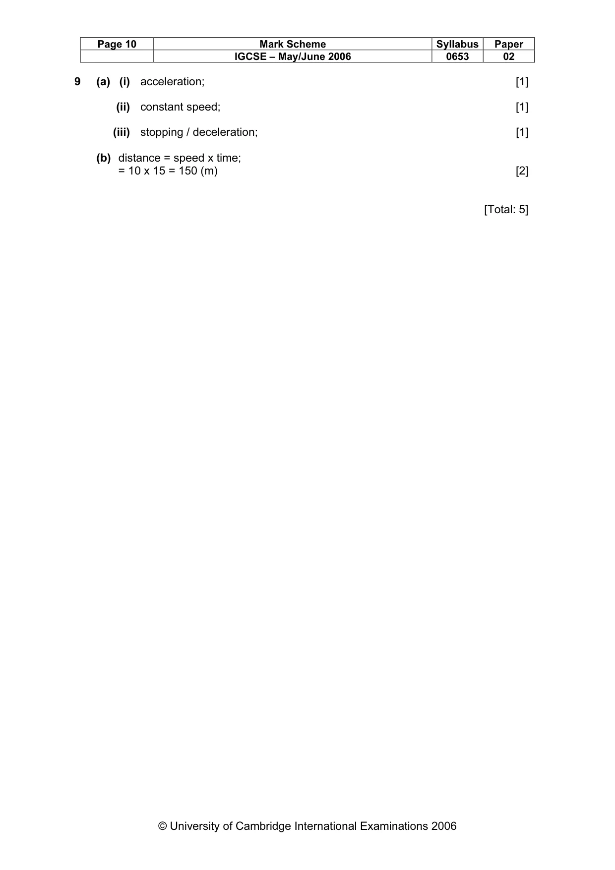 Mark scheme, page 10 of 10