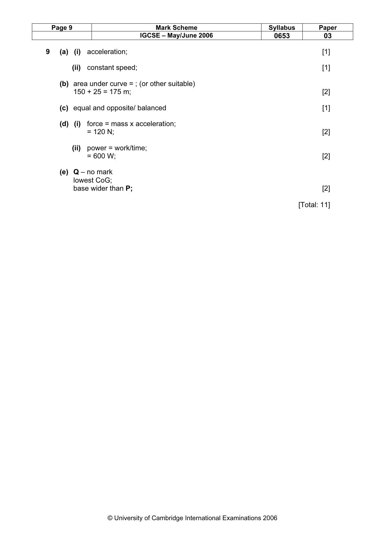 Mark scheme, page 10 of 10