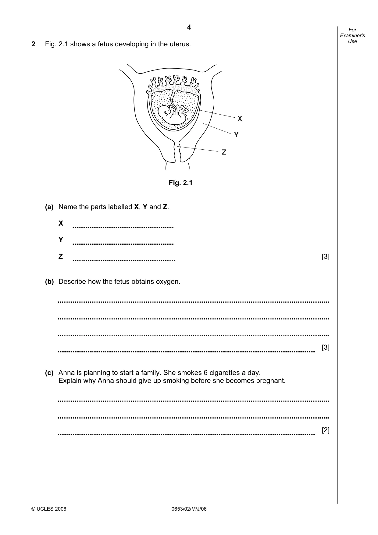 Cambridge IGCSE Science - Combined 0653 2006 May/June Paper 2 · Variant 1 question paper, page 4 of 20