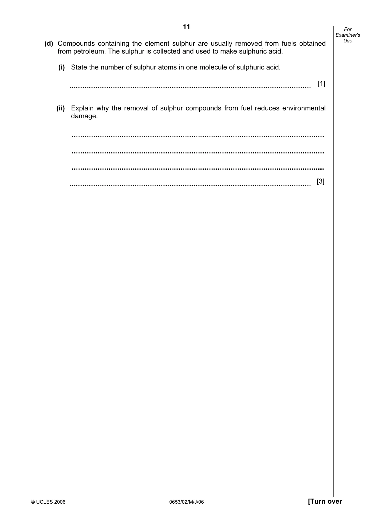 Cambridge IGCSE Science - Combined 0653 2006 May/June Paper 2 · Variant 1 question paper, page 11 of 20