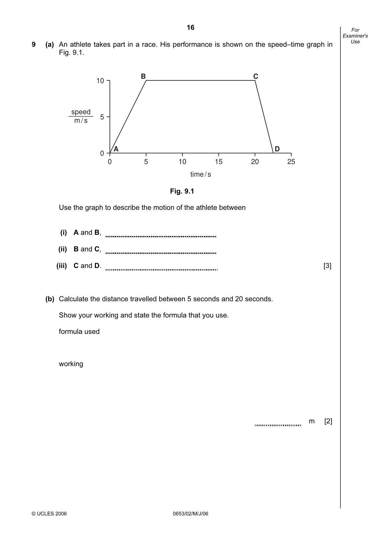 Cambridge IGCSE Science - Combined 0653 2006 May/June Paper 2 · Variant 1 question paper, page 16 of 20