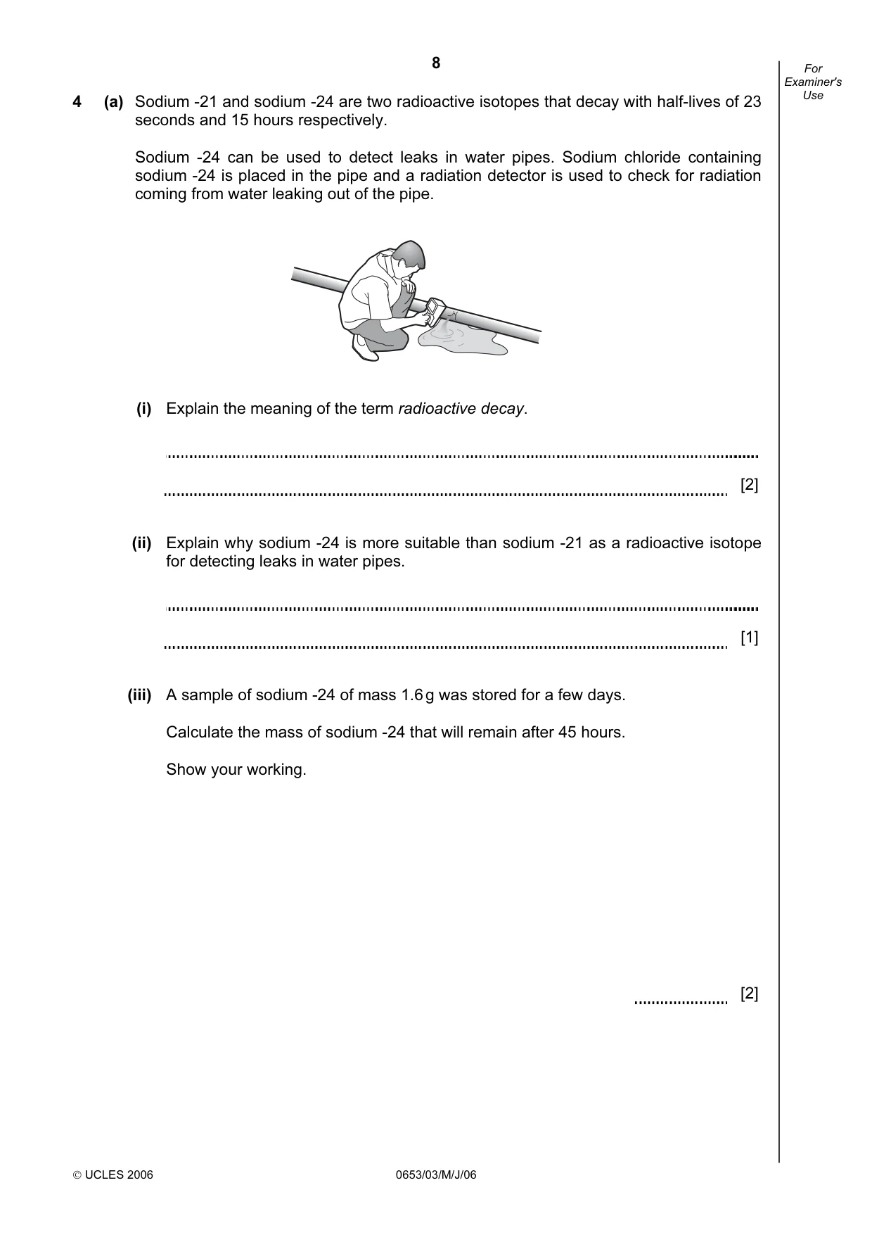 Cambridge IGCSE Science - Combined 0653 2006 May/June Paper 3 · Variant 1 question paper, page 8 of 24