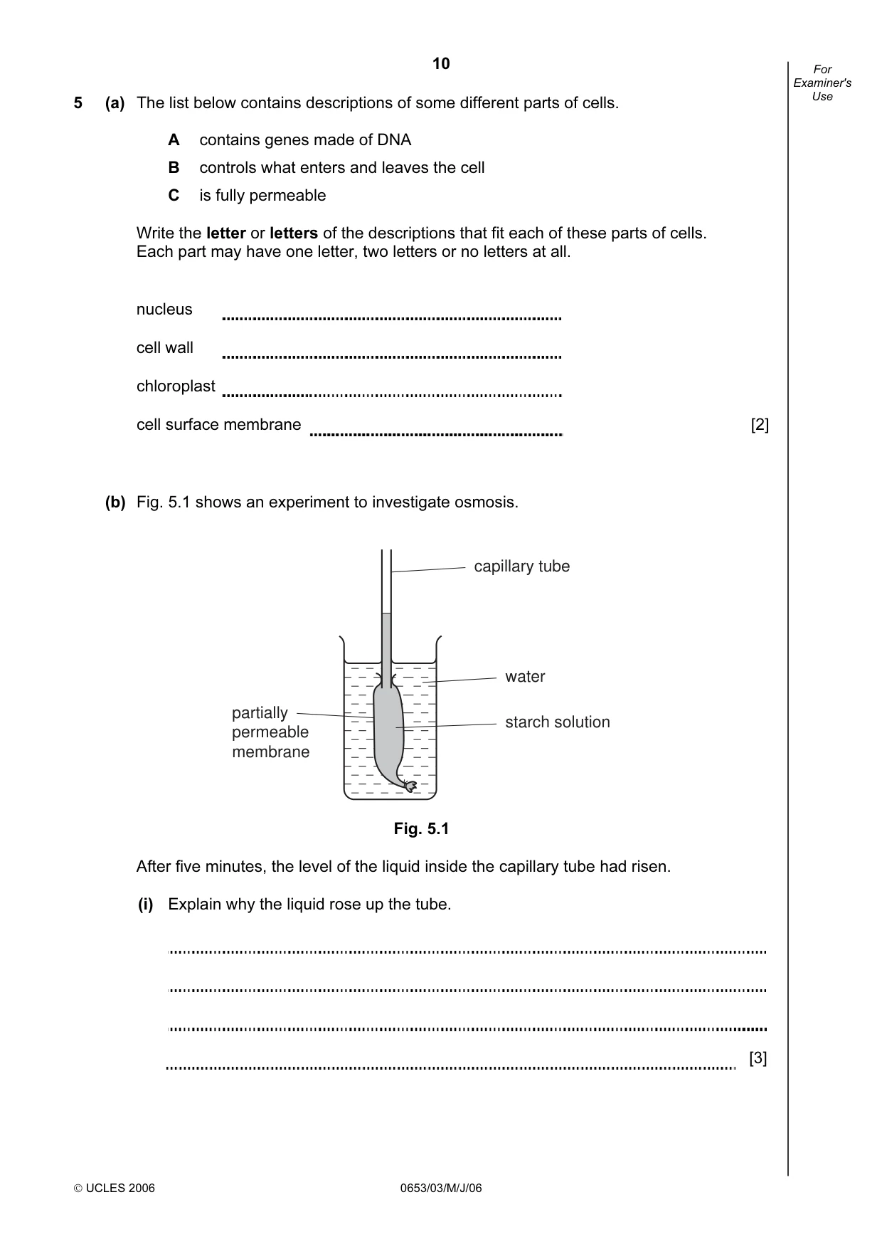 Cambridge IGCSE Science - Combined 0653 2006 May/June Paper 3 · Variant 1 question paper, page 10 of 24