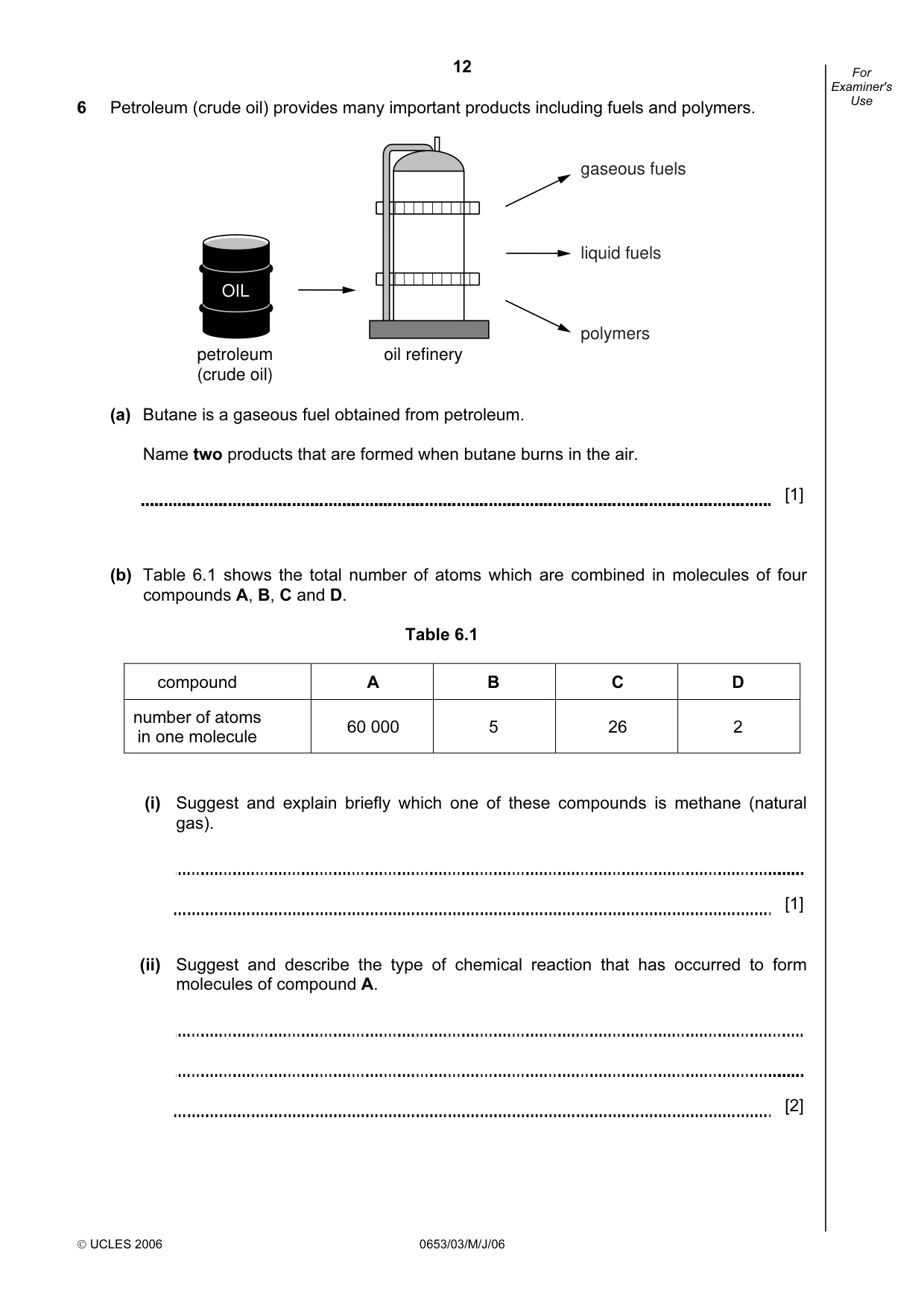 Cambridge IGCSE Science - Combined 0653 2006 May/June Paper 3 · Variant 1 question paper, page 12 of 24
