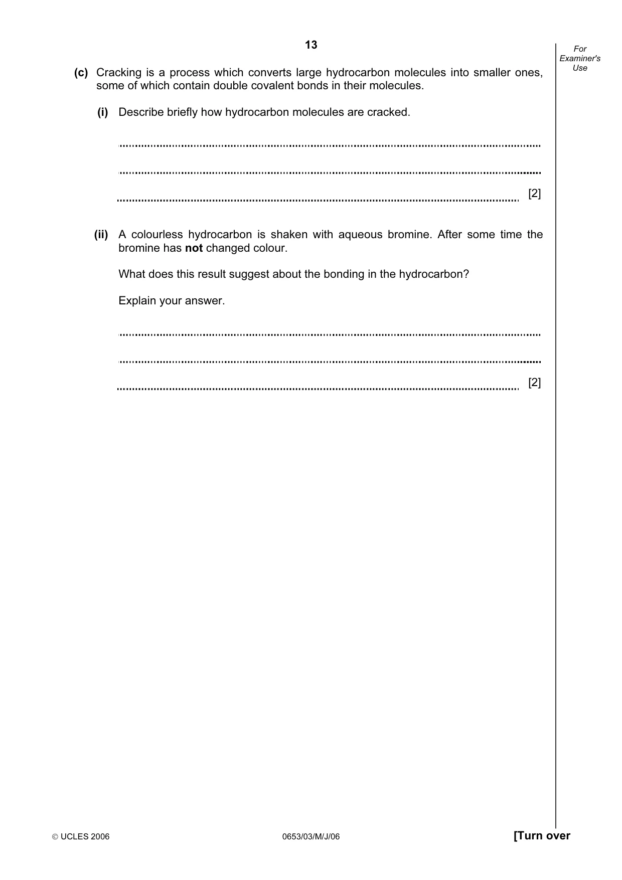 Cambridge IGCSE Science - Combined 0653 2006 May/June Paper 3 · Variant 1 question paper, page 13 of 24