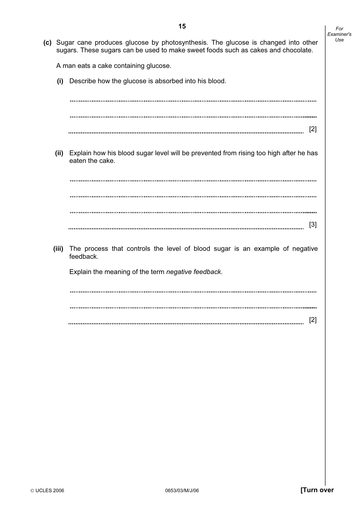 Cambridge IGCSE Science - Combined 0653 2006 May/June Paper 3 · Variant 1 question paper, page 15 of 24