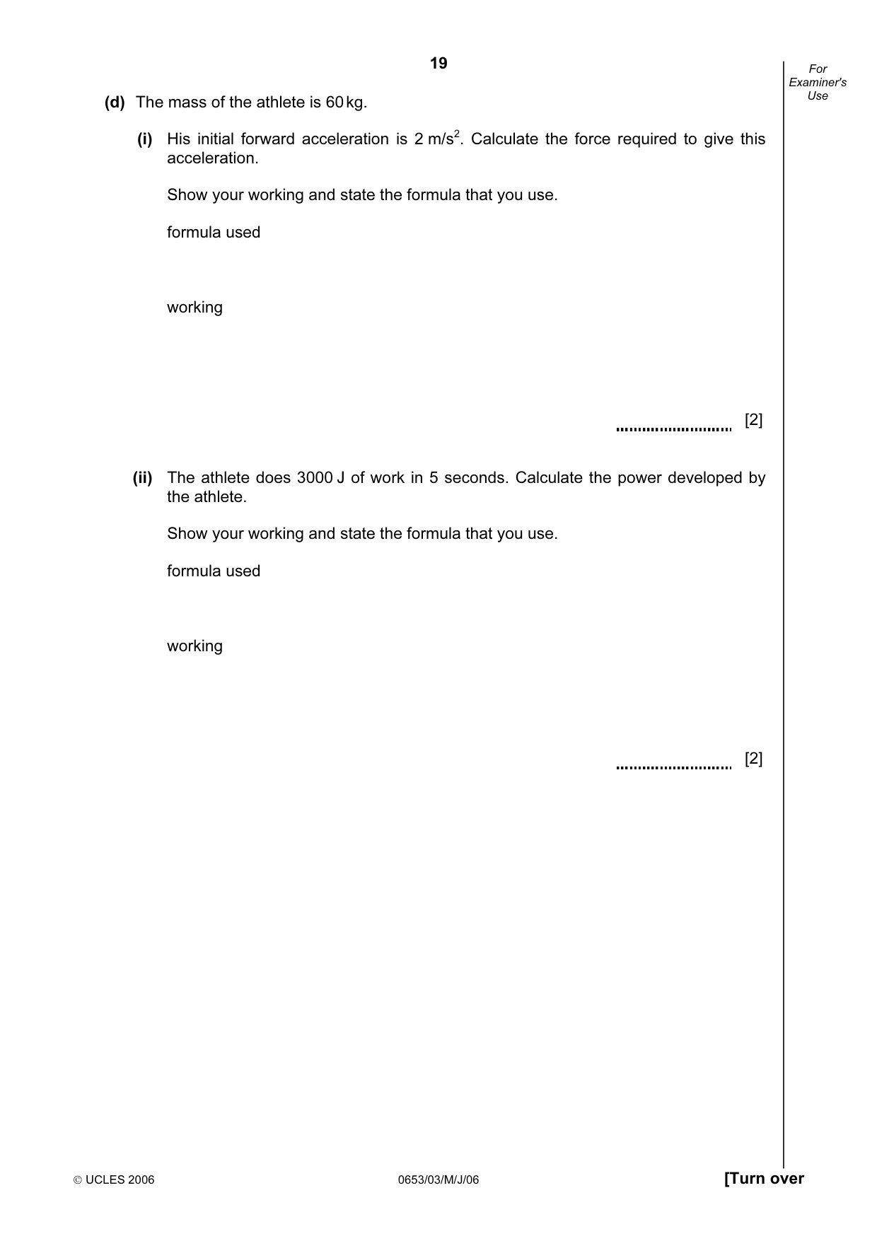 Cambridge IGCSE Science - Combined 0653 2006 May/June Paper 3 · Variant 1 question paper, page 19 of 24