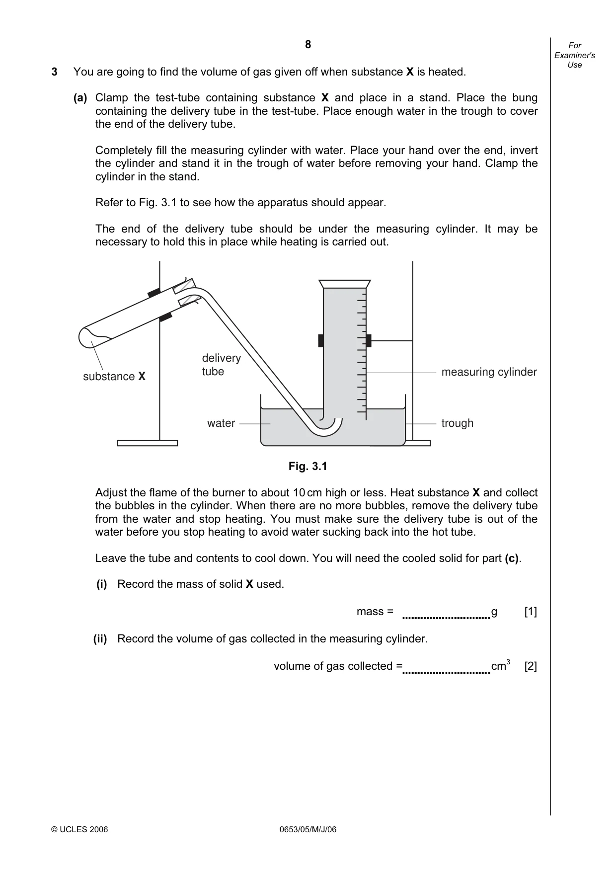 Cambridge IGCSE Science - Combined 0653 2006 May/June Paper 5 · Variant 1 question paper, page 8 of 12
