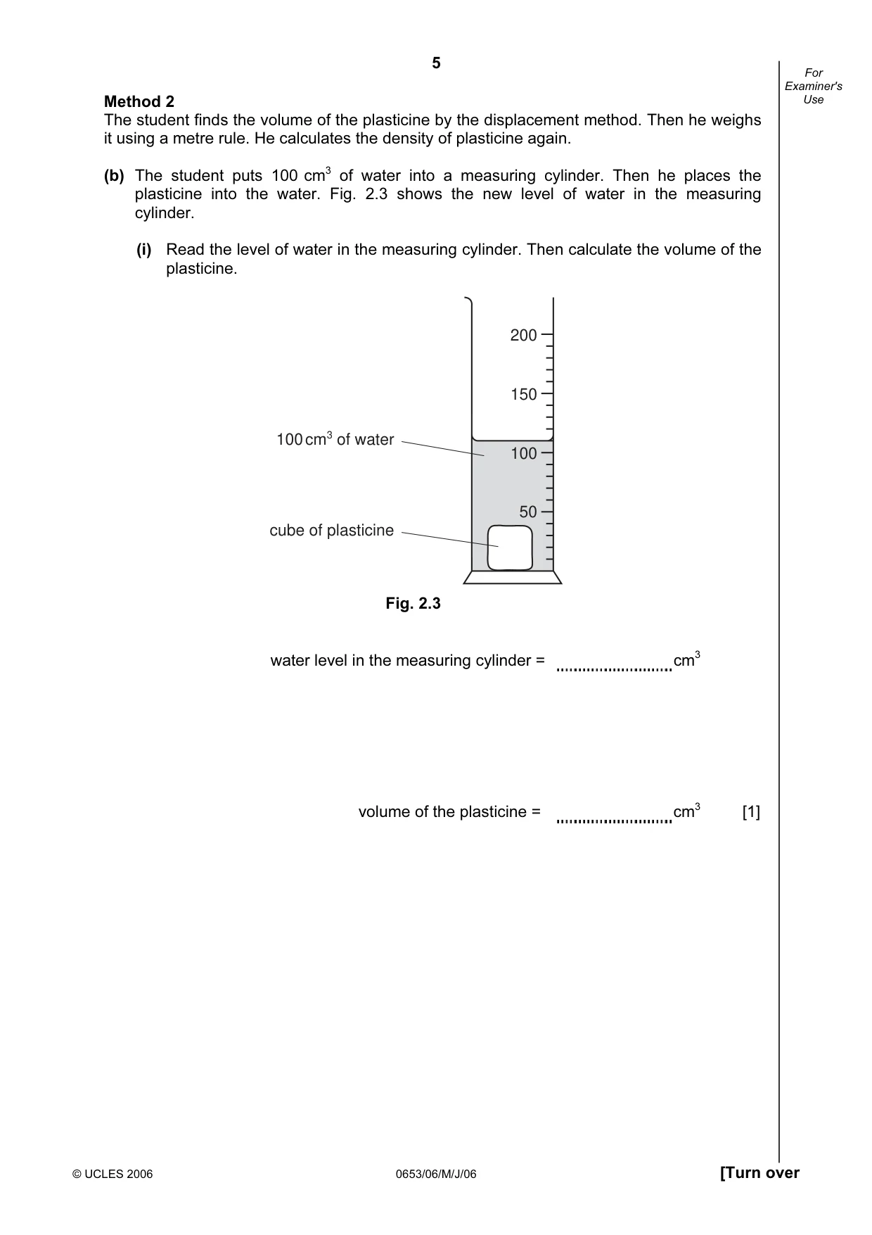 Cambridge IGCSE Science - Combined 0653 2006 May/June Paper 6 · Variant 1 question paper, page 5 of 20
