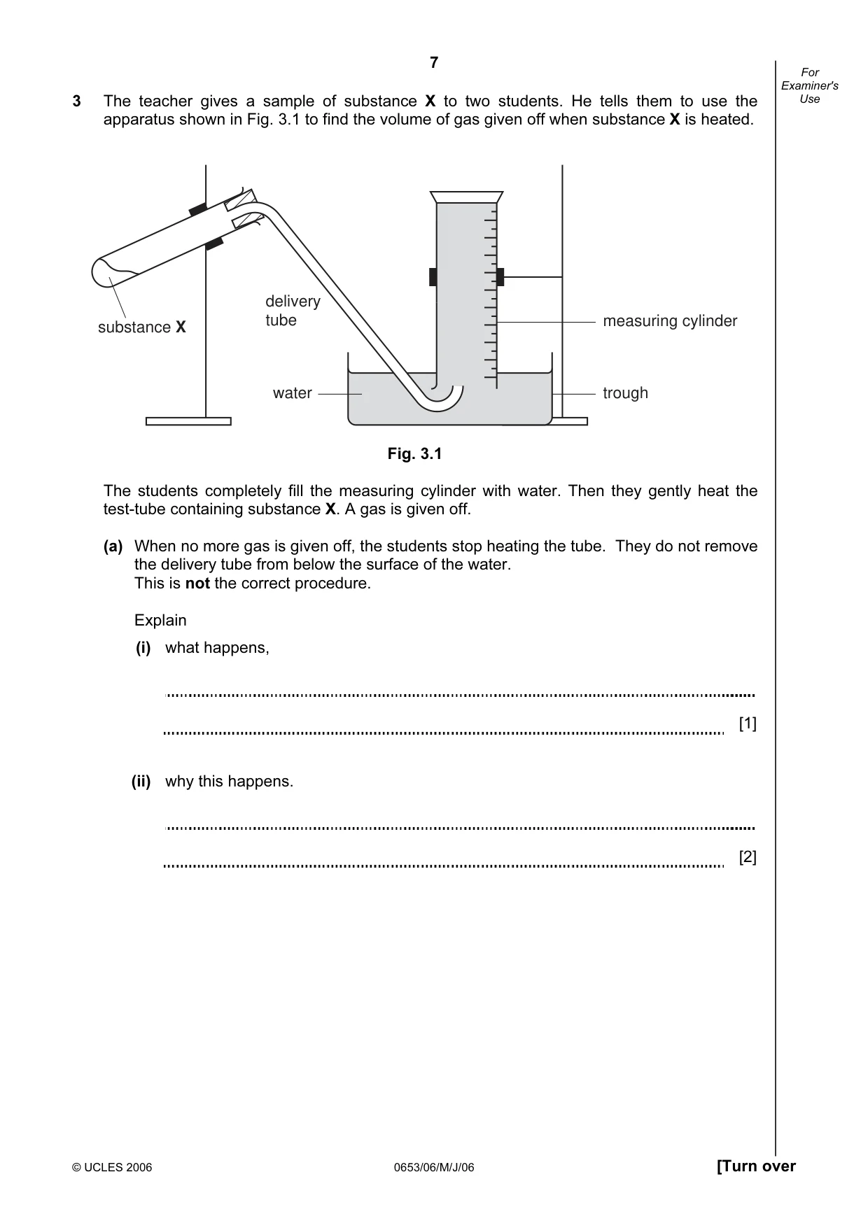 Cambridge IGCSE Science - Combined 0653 2006 May/June Paper 6 · Variant 1 question paper, page 7 of 20