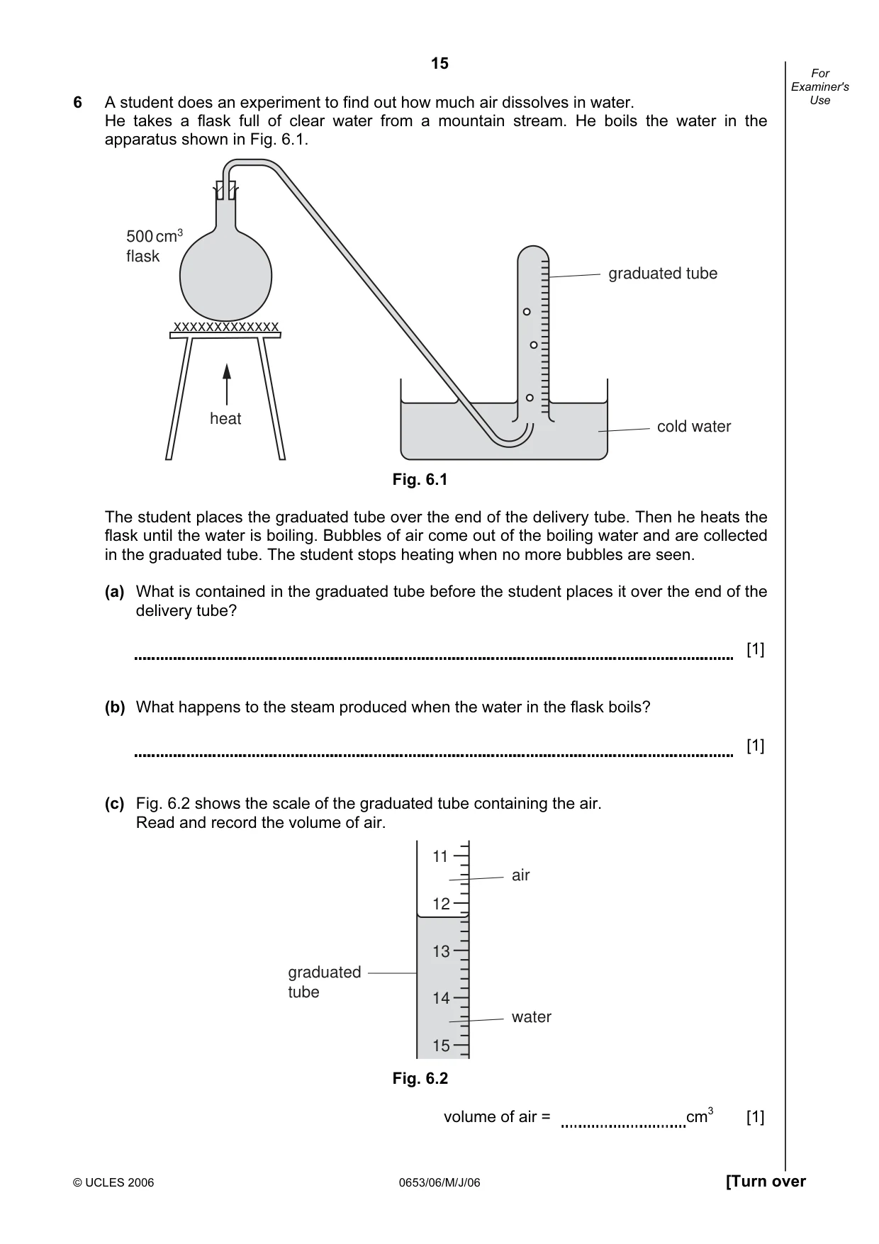 Cambridge IGCSE Science - Combined 0653 2006 May/June Paper 6 · Variant 1 question paper, page 15 of 20