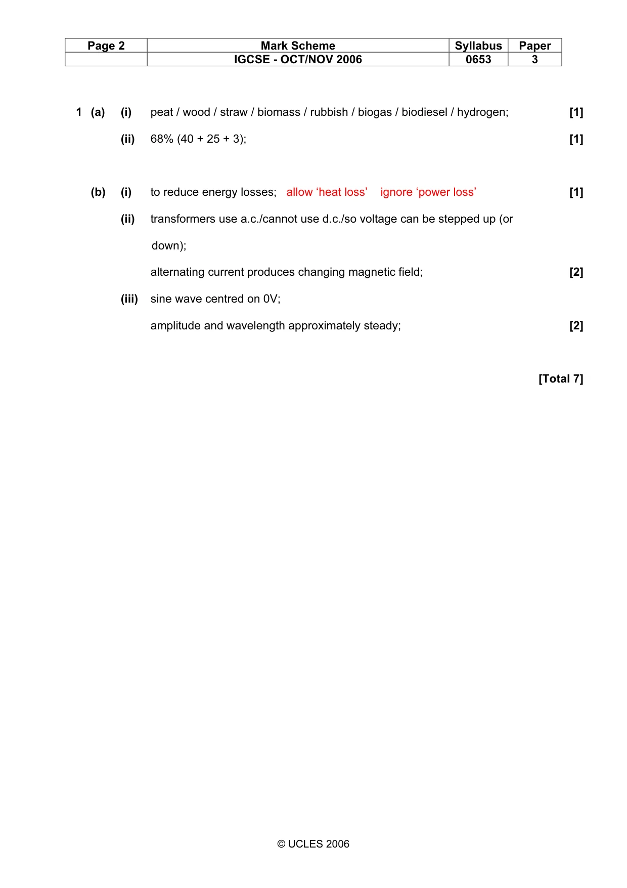 Mark scheme, page 2 of 11