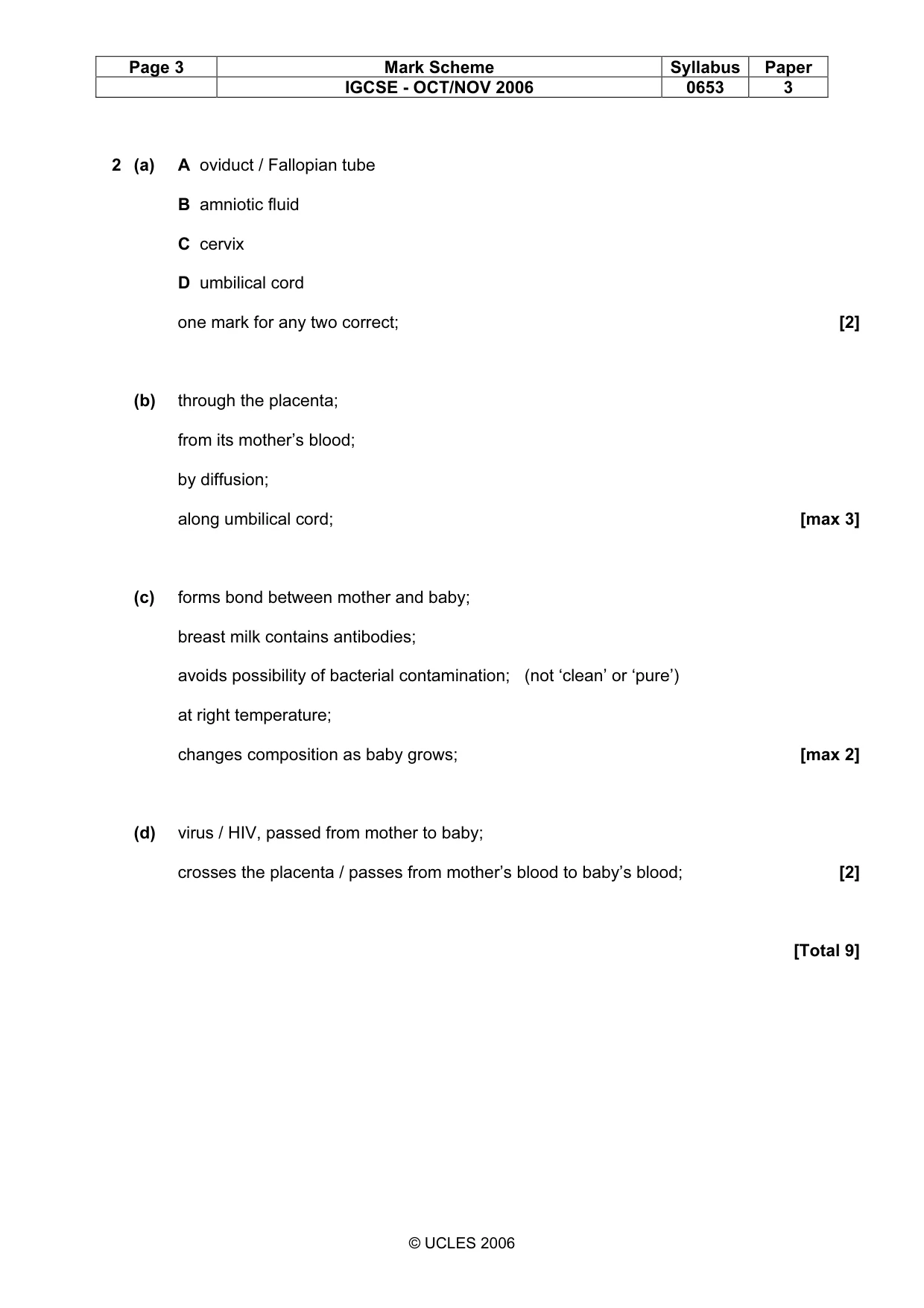 Mark scheme, page 3 of 11