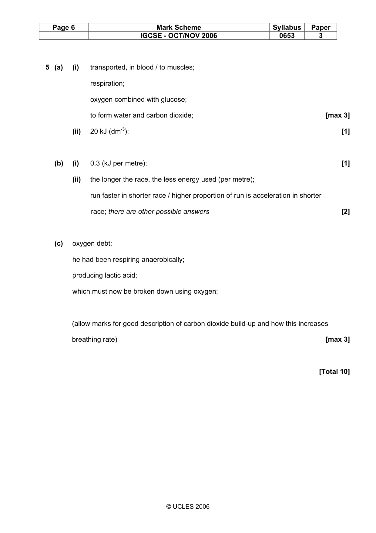 Mark scheme, page 6 of 11