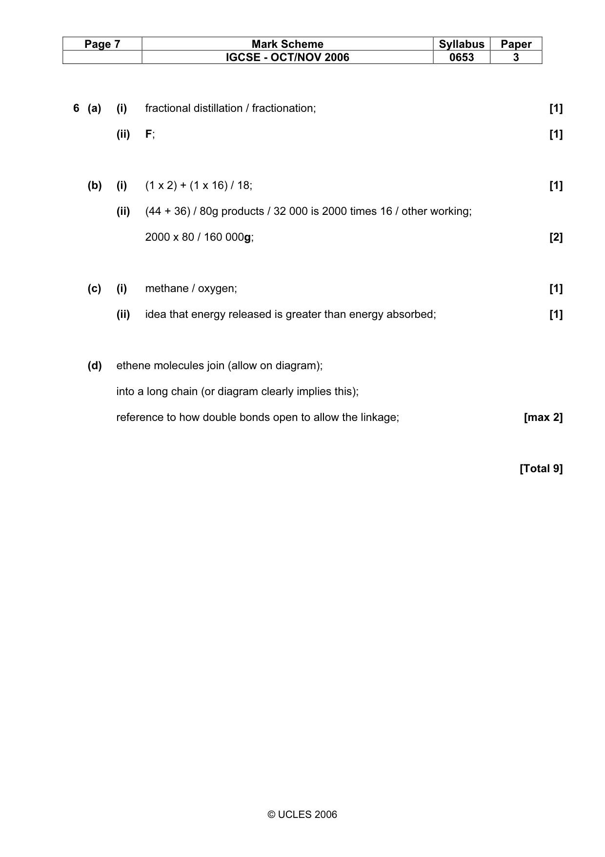 Mark scheme, page 7 of 11