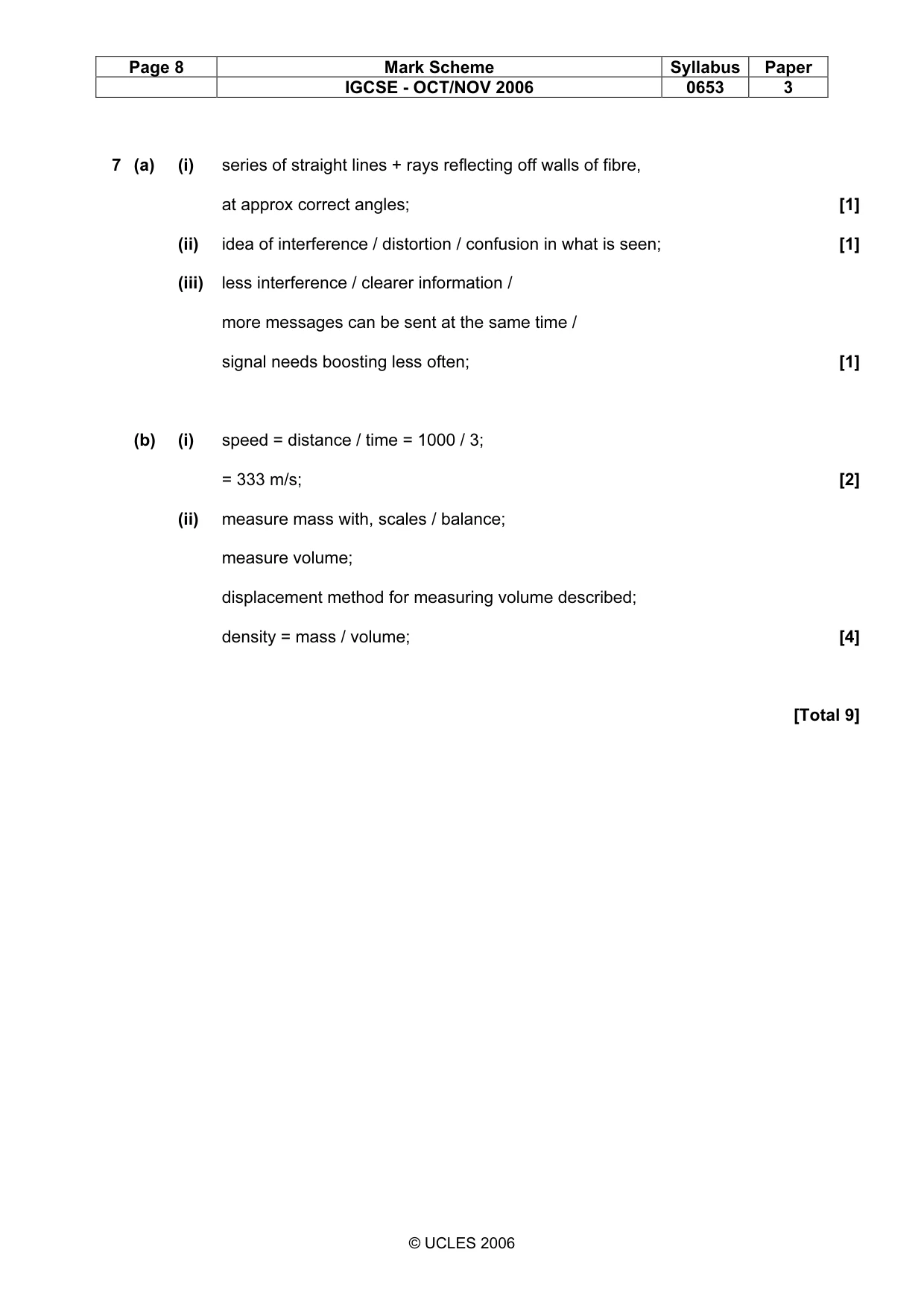 Mark scheme, page 8 of 11