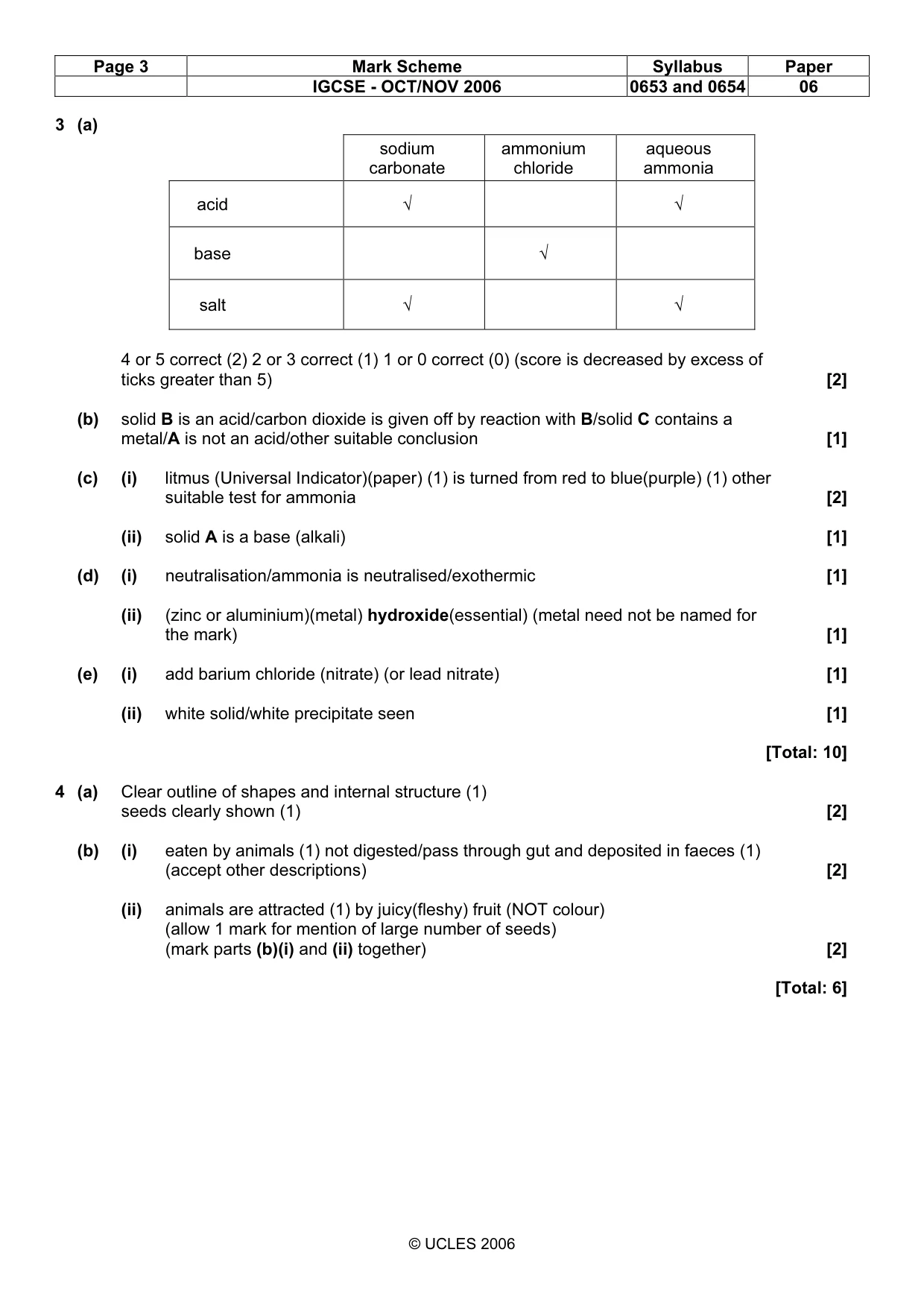 Mark scheme, page 3 of 4