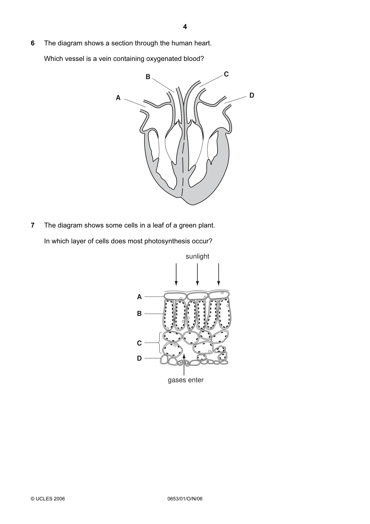 Cambridge IGCSE Science - Combined 0653 2006 Oct/Nov Paper 1 · Variant 1 question paper, page 4 of 16