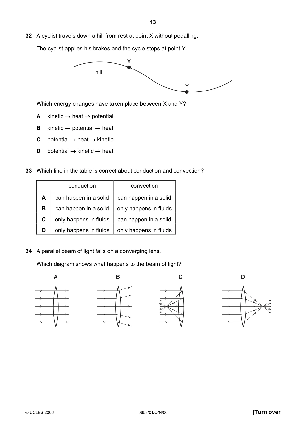 Cambridge IGCSE Science - Combined 0653 2006 Oct/Nov Paper 1 · Variant 1 question paper, page 13 of 16