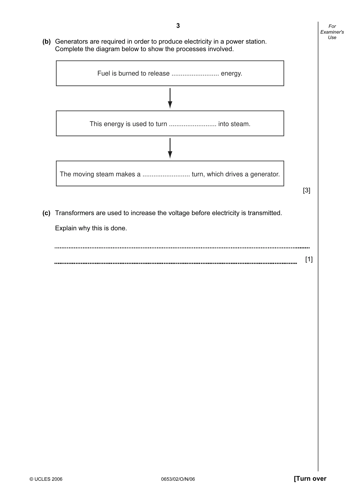 Cambridge IGCSE Science - Combined 0653 2006 Oct/Nov Paper 2 · Variant 1 question paper, page 3 of 20