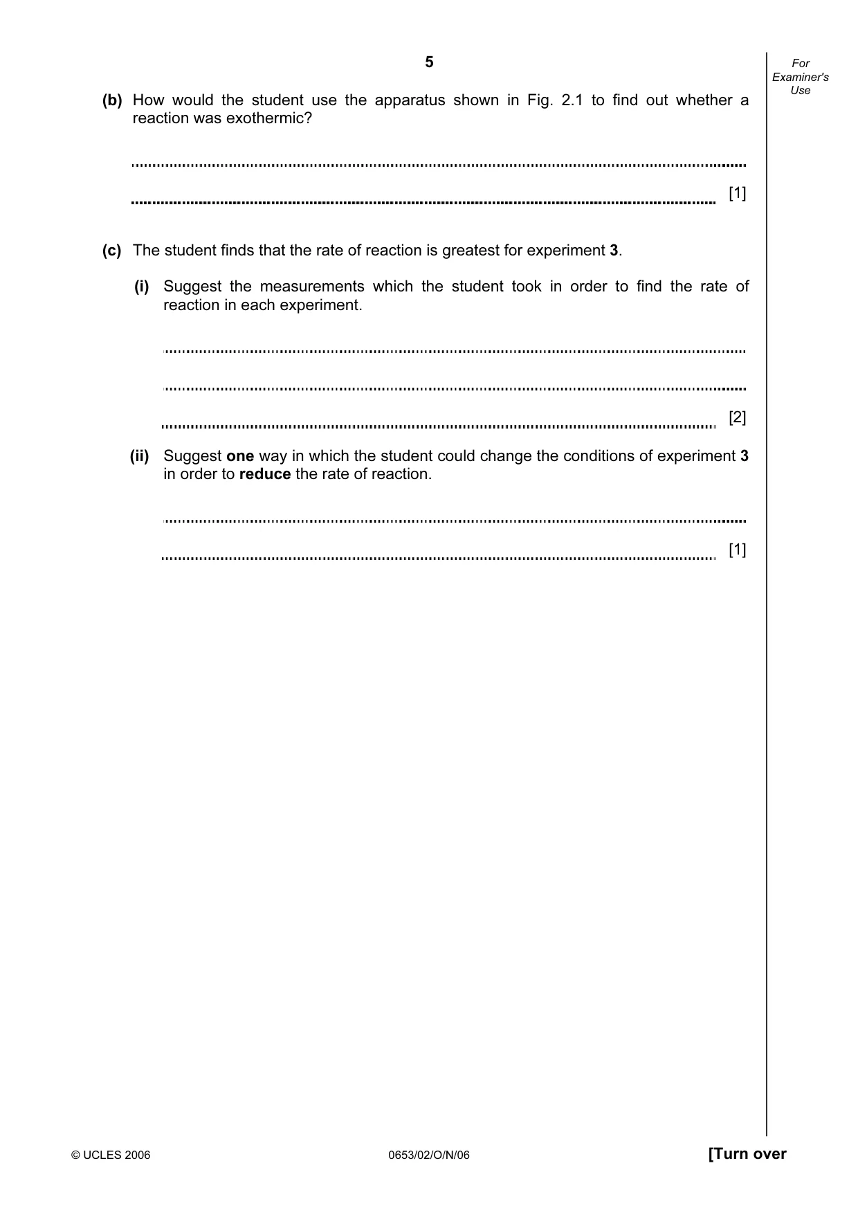 Cambridge IGCSE Science - Combined 0653 2006 Oct/Nov Paper 2 · Variant 1 question paper, page 5 of 20
