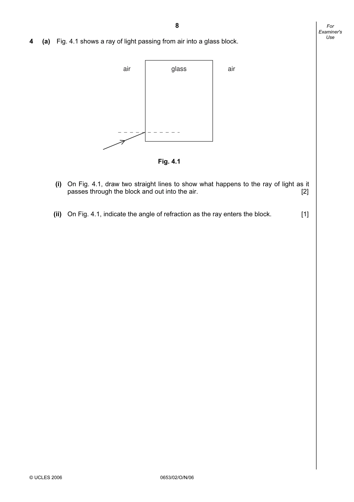 Cambridge IGCSE Science - Combined 0653 2006 Oct/Nov Paper 2 · Variant 1 question paper, page 8 of 20