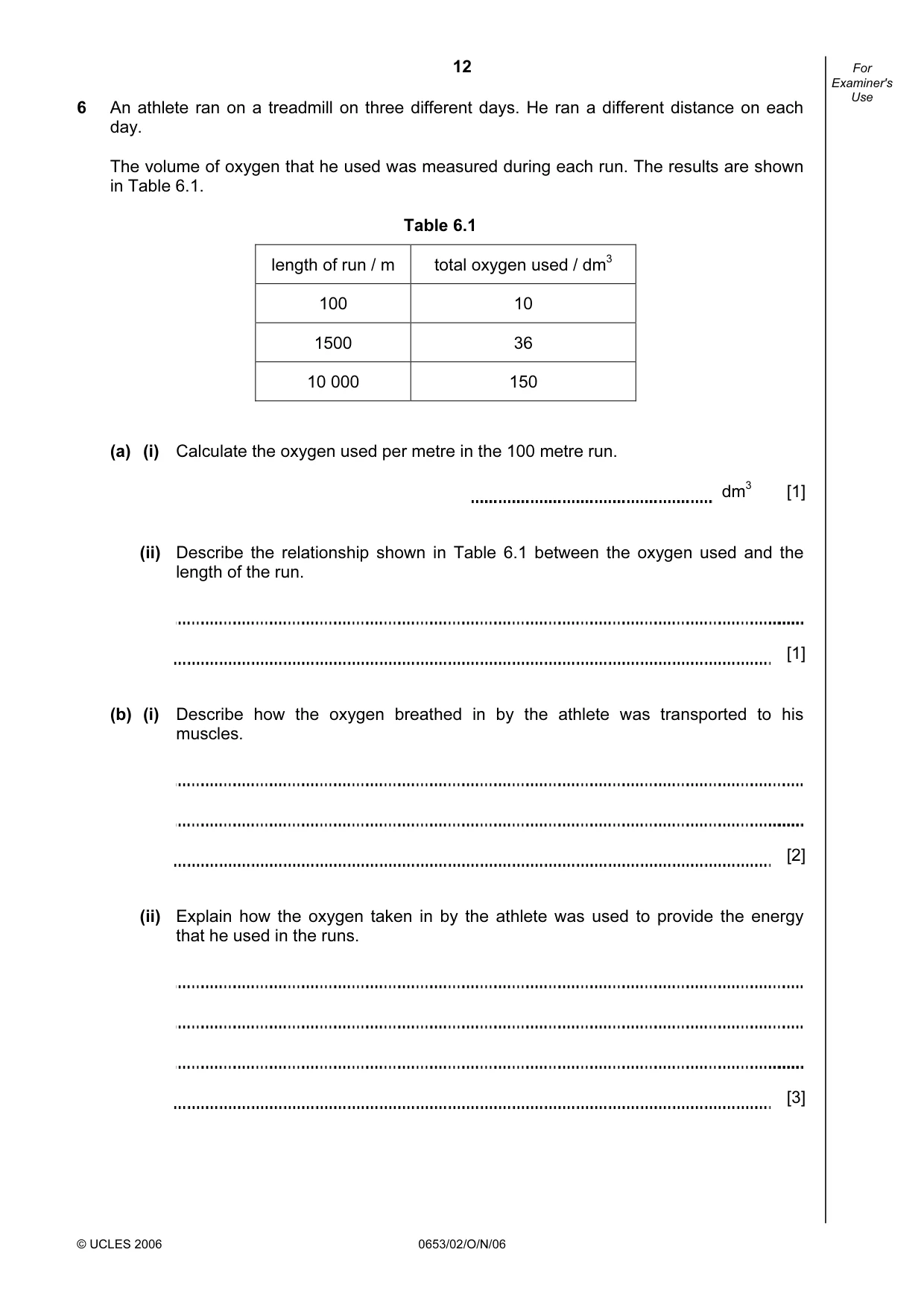 Cambridge IGCSE Science - Combined 0653 2006 Oct/Nov Paper 2 · Variant 1 question paper, page 12 of 20