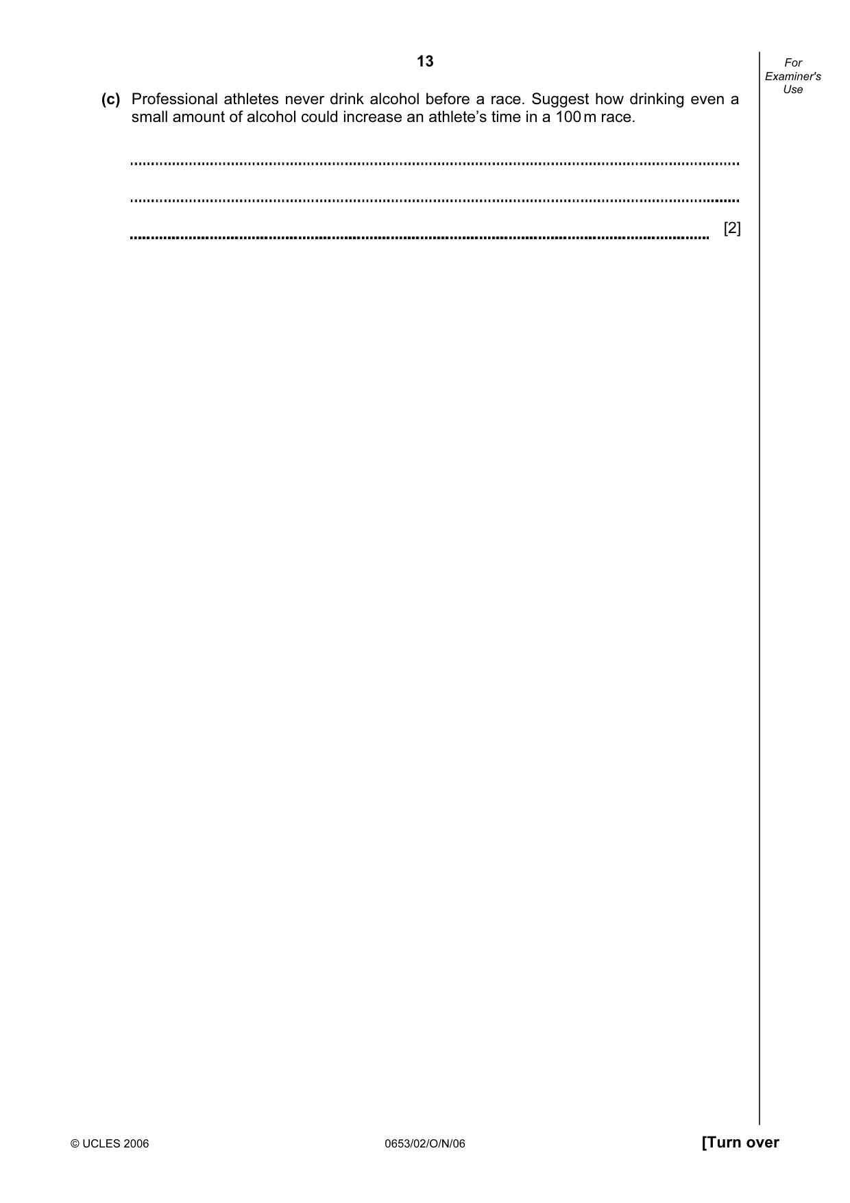 Cambridge IGCSE Science - Combined 0653 2006 Oct/Nov Paper 2 · Variant 1 question paper, page 13 of 20