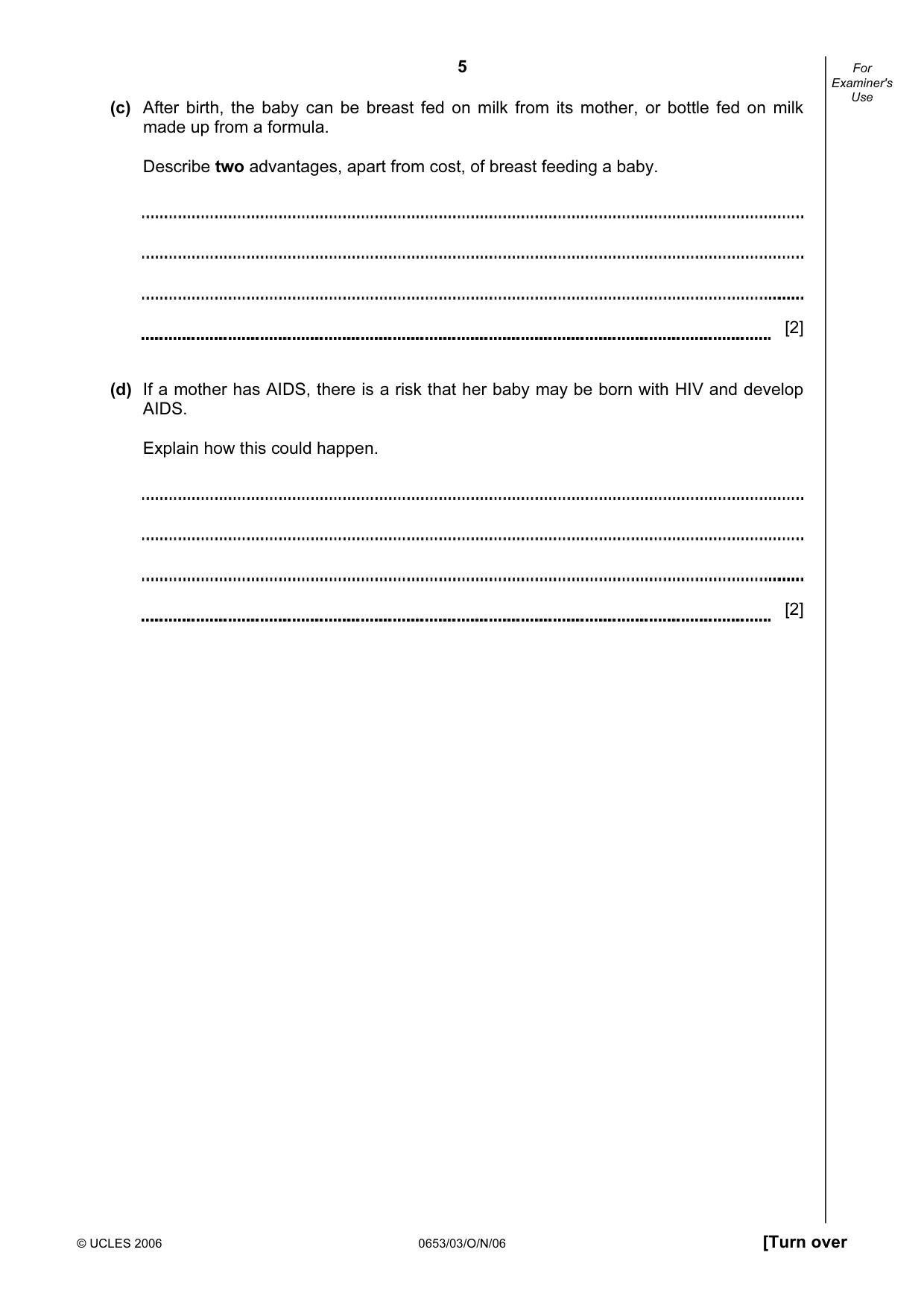 Cambridge IGCSE Science - Combined 0653 2006 Oct/Nov Paper 3 · Variant 1 question paper, page 5 of 20