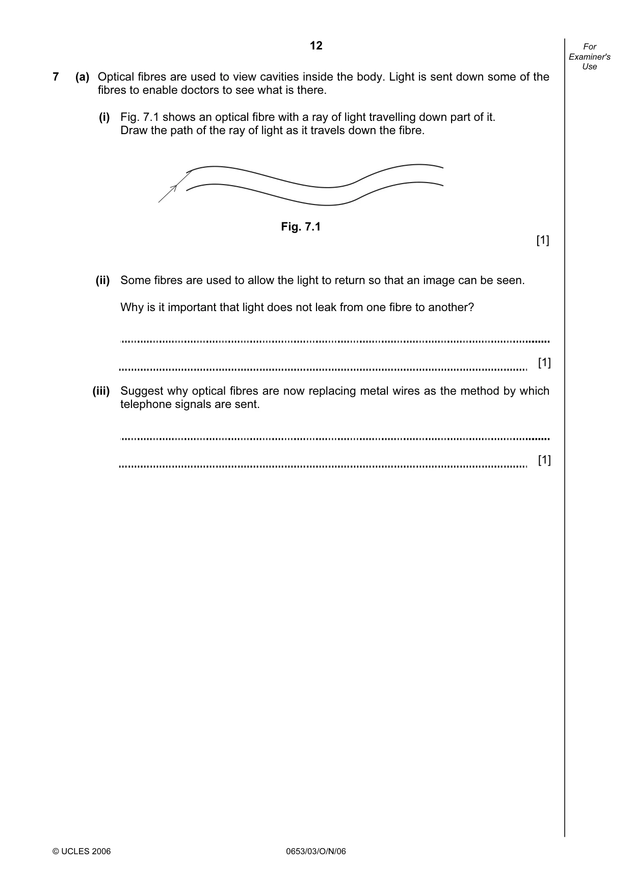 Cambridge IGCSE Science - Combined 0653 2006 Oct/Nov Paper 3 · Variant 1 question paper, page 12 of 20
