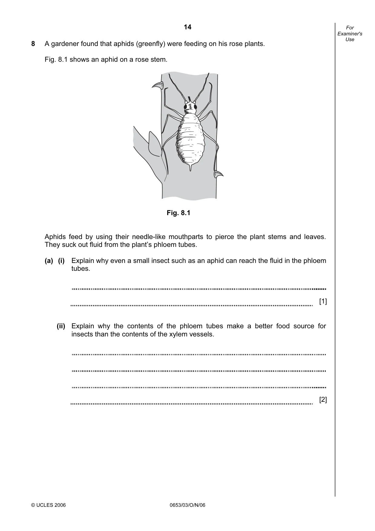 Cambridge IGCSE Science - Combined 0653 2006 Oct/Nov Paper 3 · Variant 1 question paper, page 14 of 20