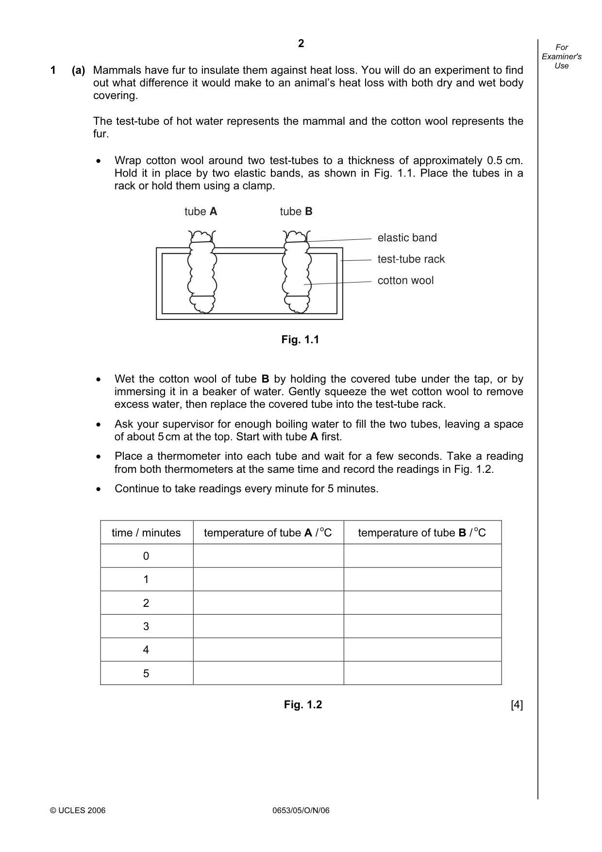Cambridge IGCSE Science - Combined 0653 2006 Oct/Nov Paper 5 · Variant 1 question paper, page 2 of 12