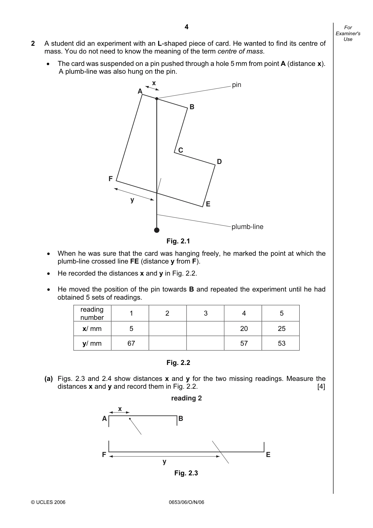 Cambridge IGCSE Science - Combined 0653 2006 Oct/Nov Paper 6 · Variant 1 question paper, page 4 of 20