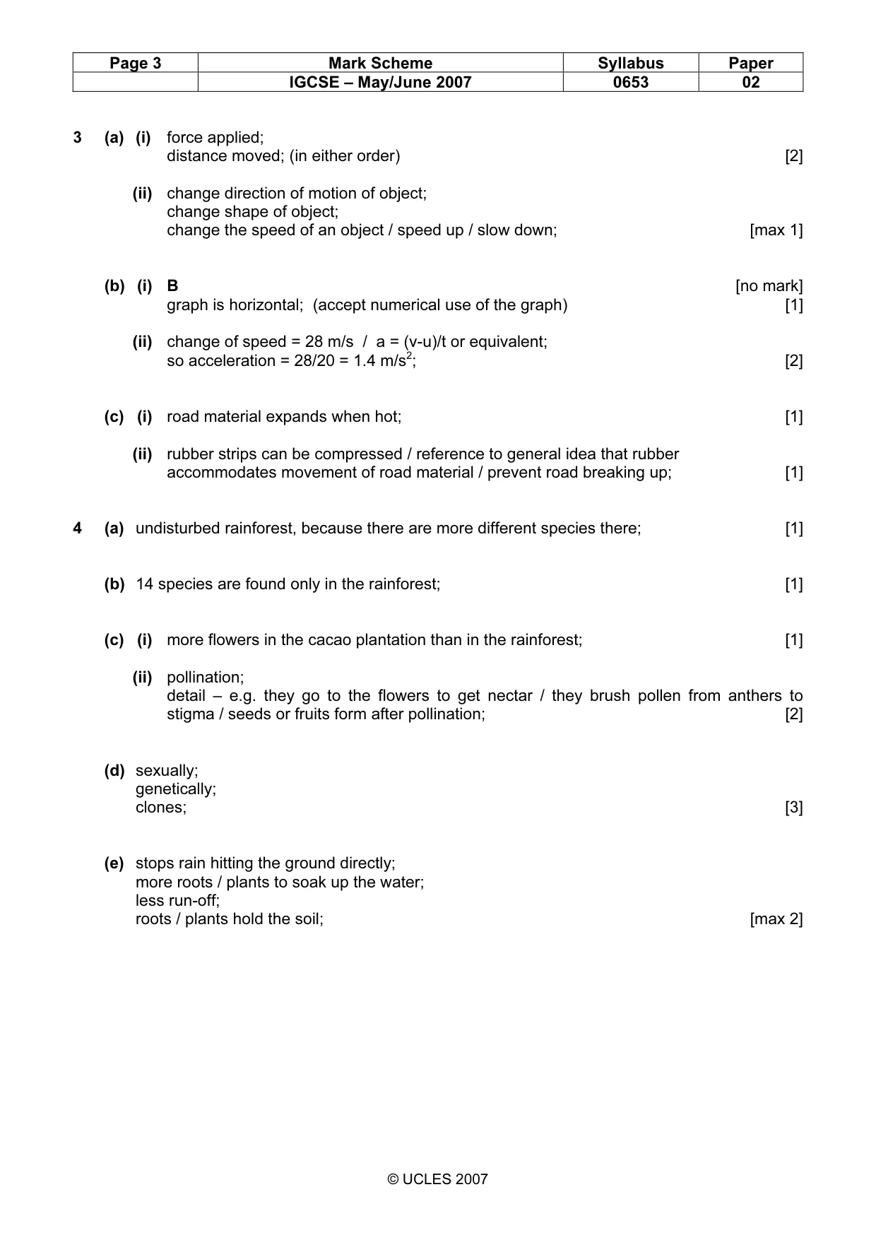 Mark scheme, page 3 of 6
