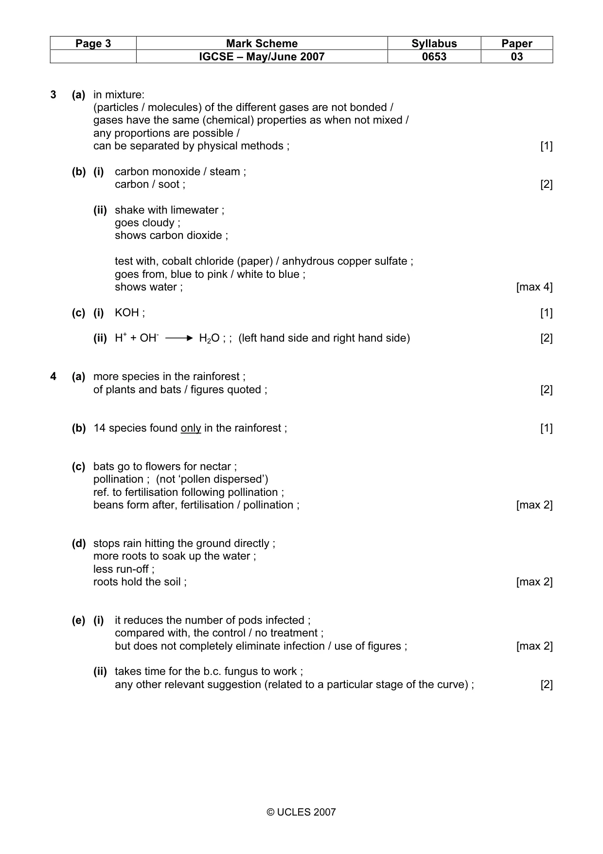 Mark scheme, page 3 of 5