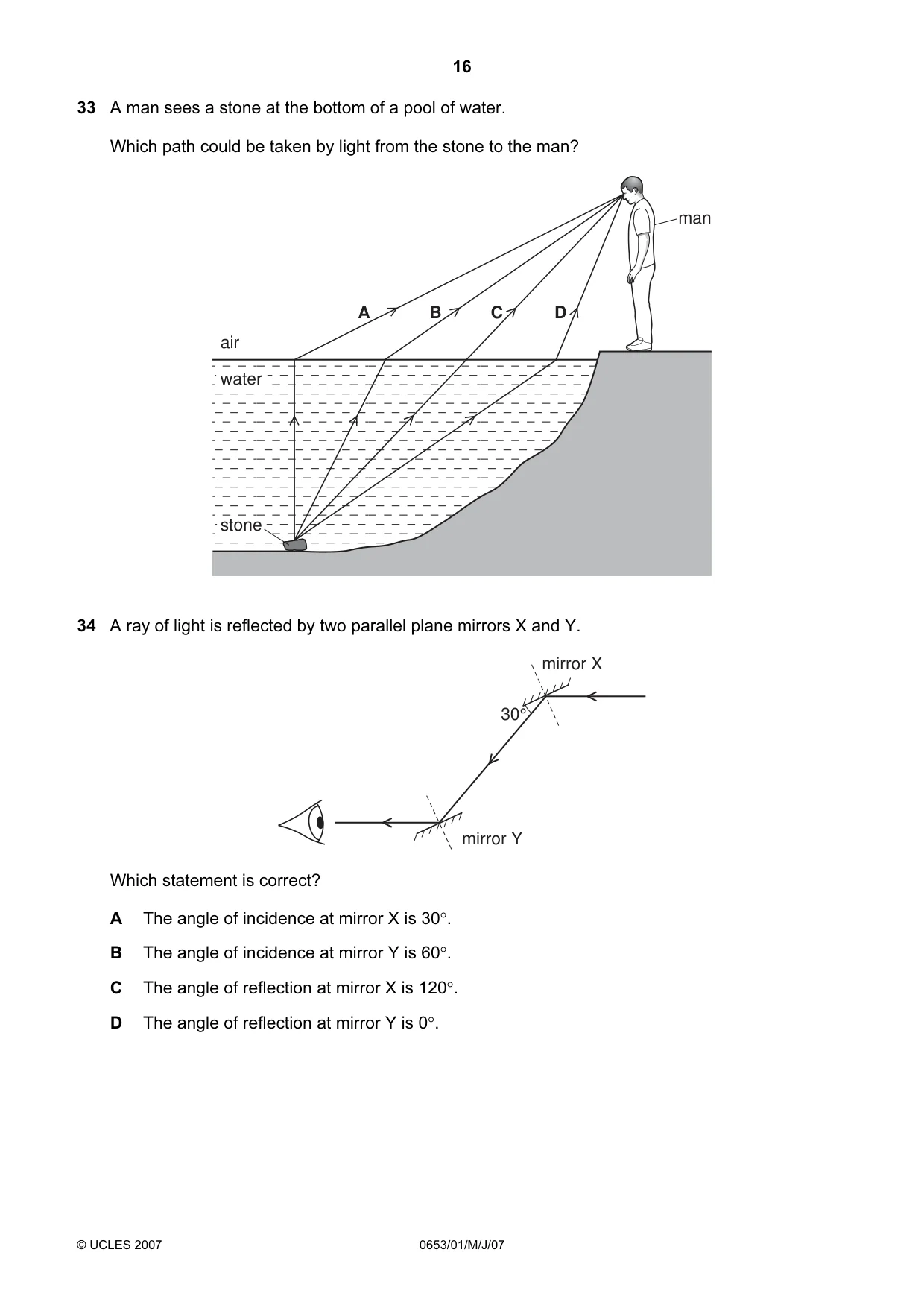 Cambridge IGCSE Science - Combined 0653 2007 May/June Paper 1 · Variant 1 question paper, page 16 of 20