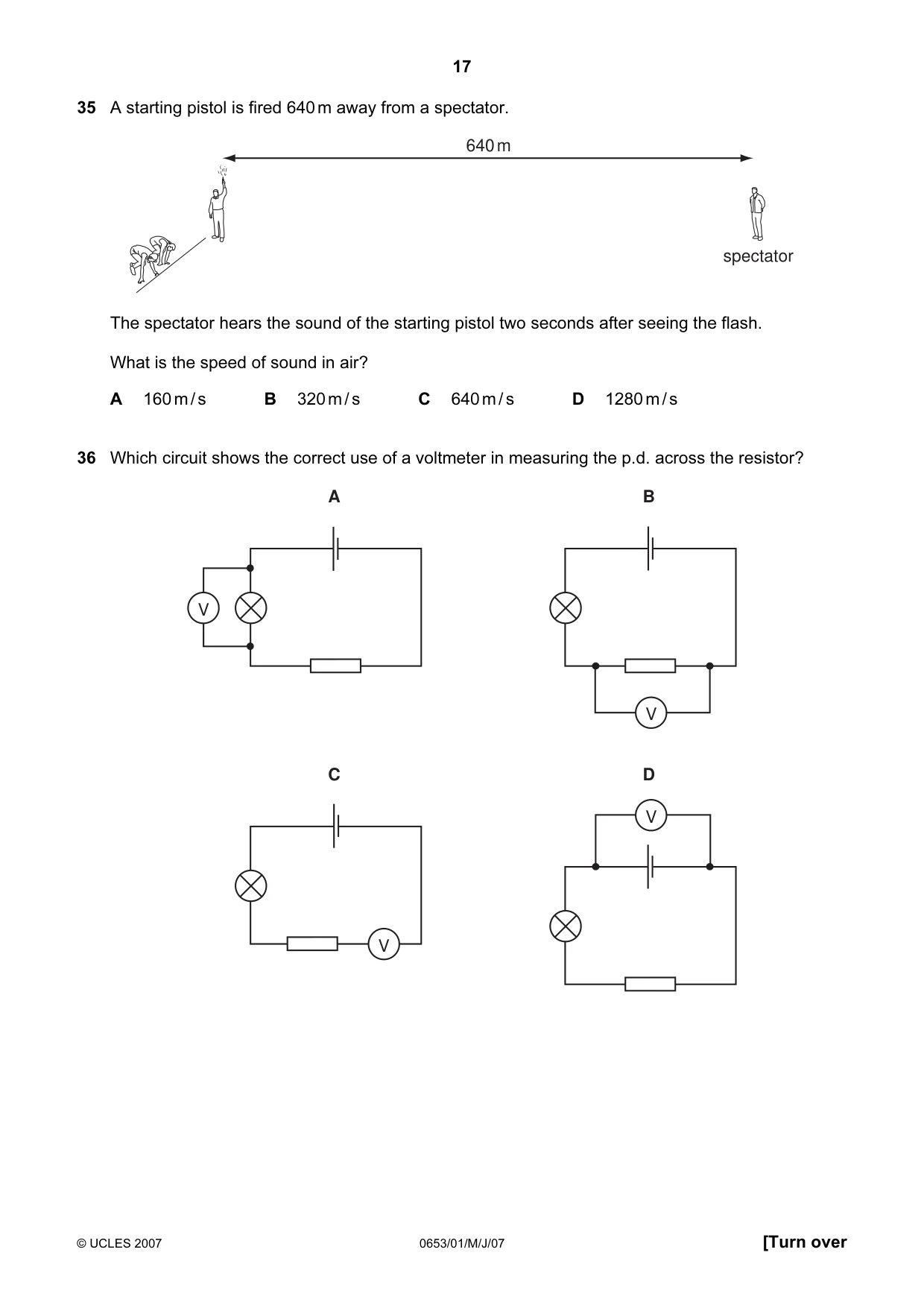 Cambridge IGCSE Science - Combined 0653 2007 May/June Paper 1 · Variant 1 question paper, page 17 of 20