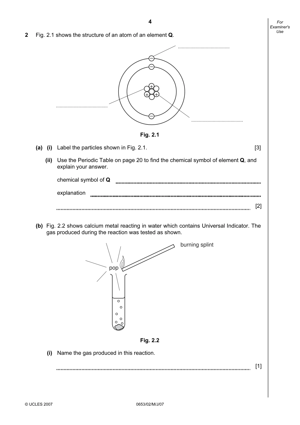Cambridge IGCSE Science - Combined 0653 2007 May/June Paper 2 · Variant 1 question paper, page 4 of 20