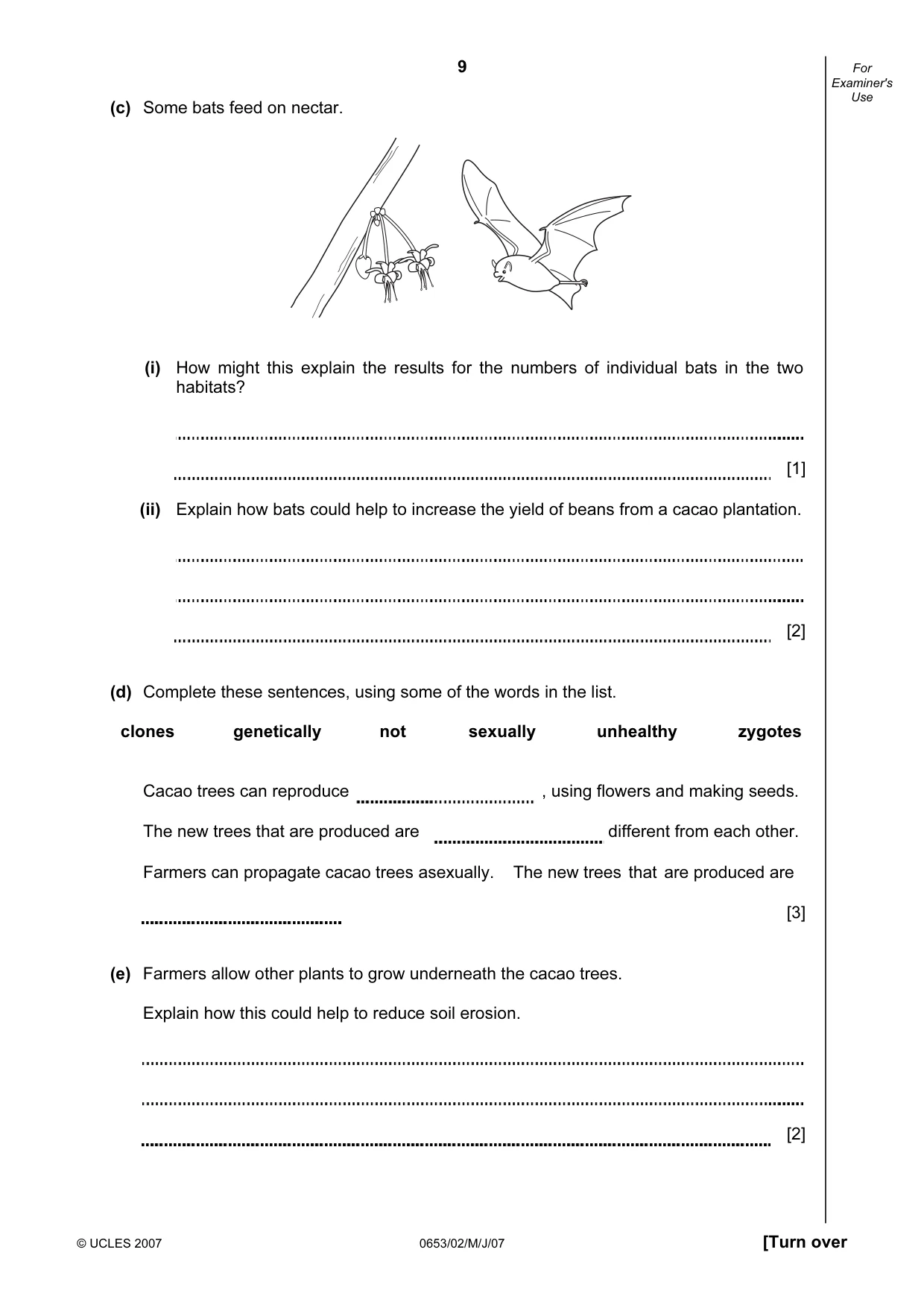 Cambridge IGCSE Science - Combined 0653 2007 May/June Paper 2 · Variant 1 question paper, page 9 of 20