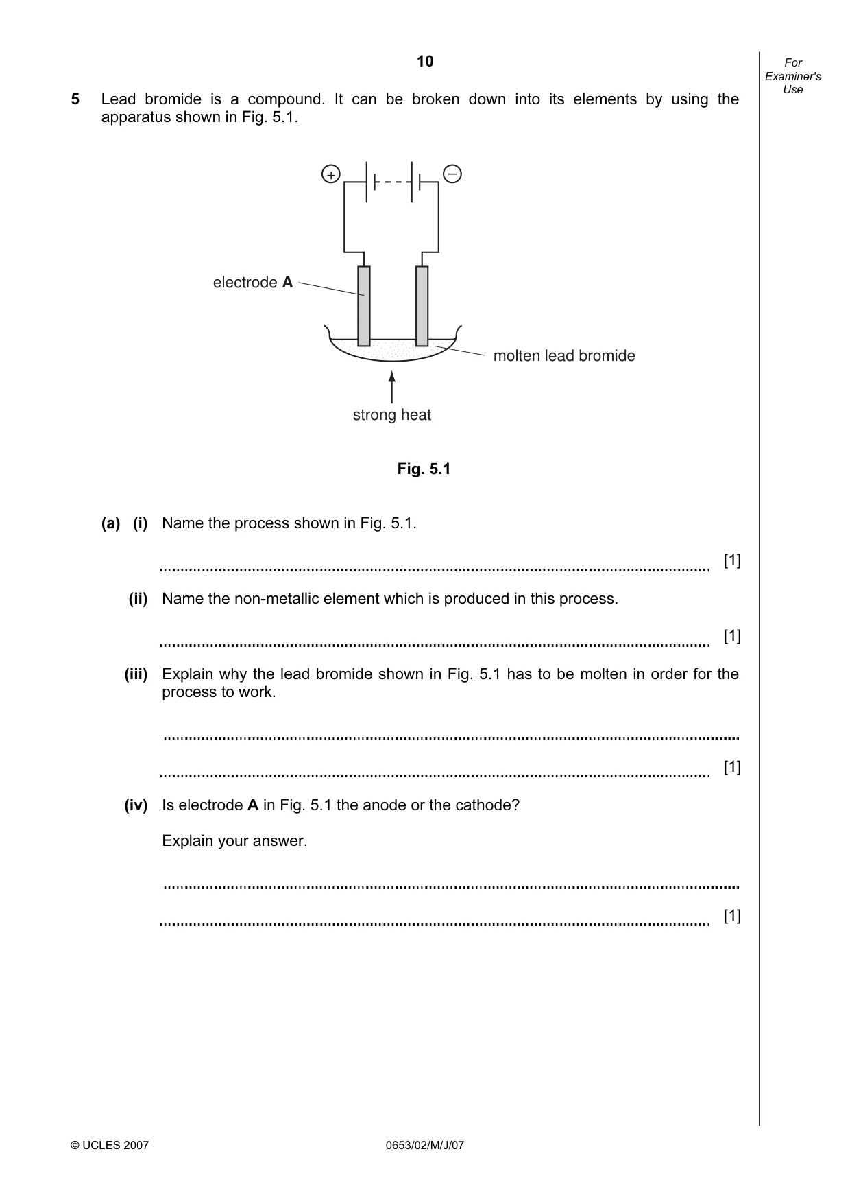 Cambridge IGCSE Science - Combined 0653 2007 May/June Paper 2 · Variant 1 question paper, page 10 of 20
