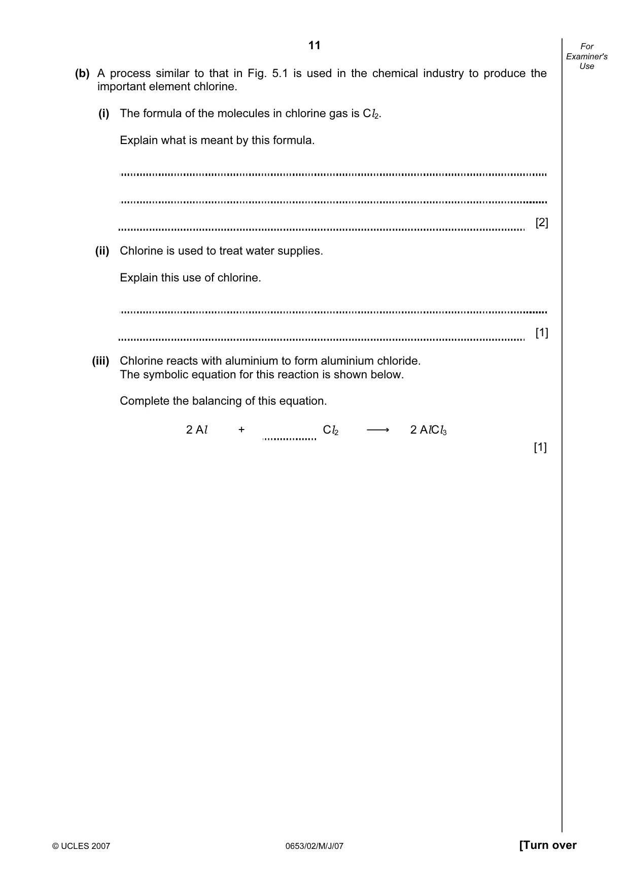 Cambridge IGCSE Science - Combined 0653 2007 May/June Paper 2 · Variant 1 question paper, page 11 of 20