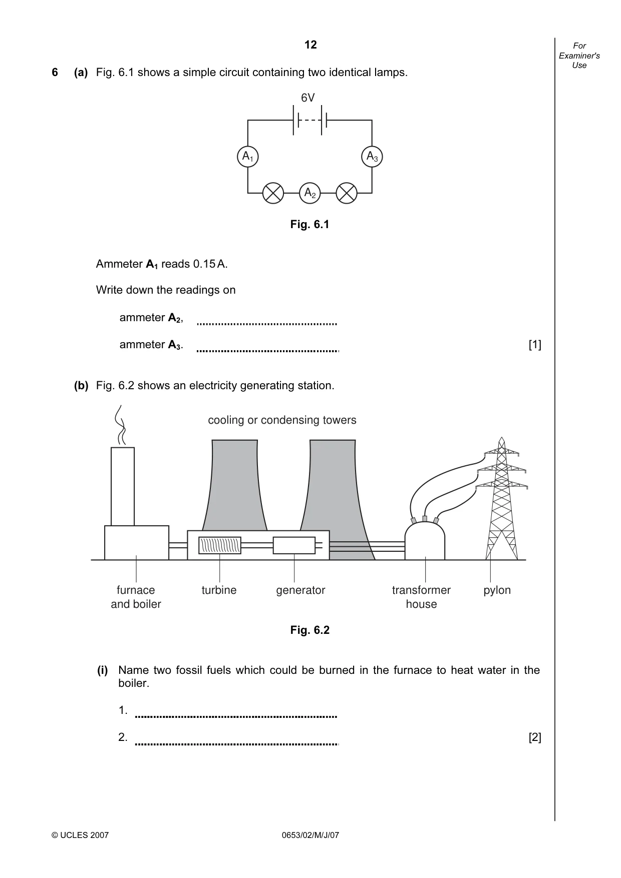 Cambridge IGCSE Science - Combined 0653 2007 May/June Paper 2 · Variant 1 question paper, page 12 of 20
