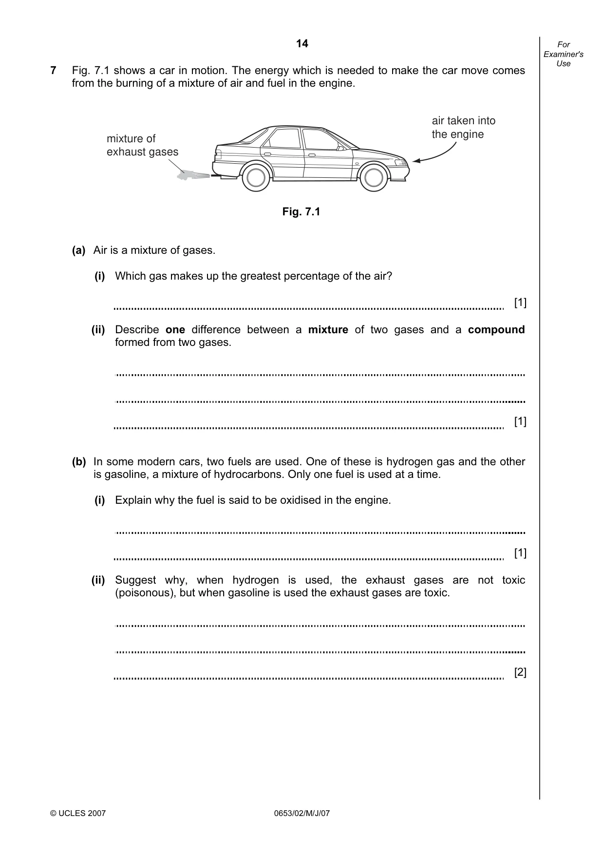 Cambridge IGCSE Science - Combined 0653 2007 May/June Paper 2 · Variant 1 question paper, page 14 of 20