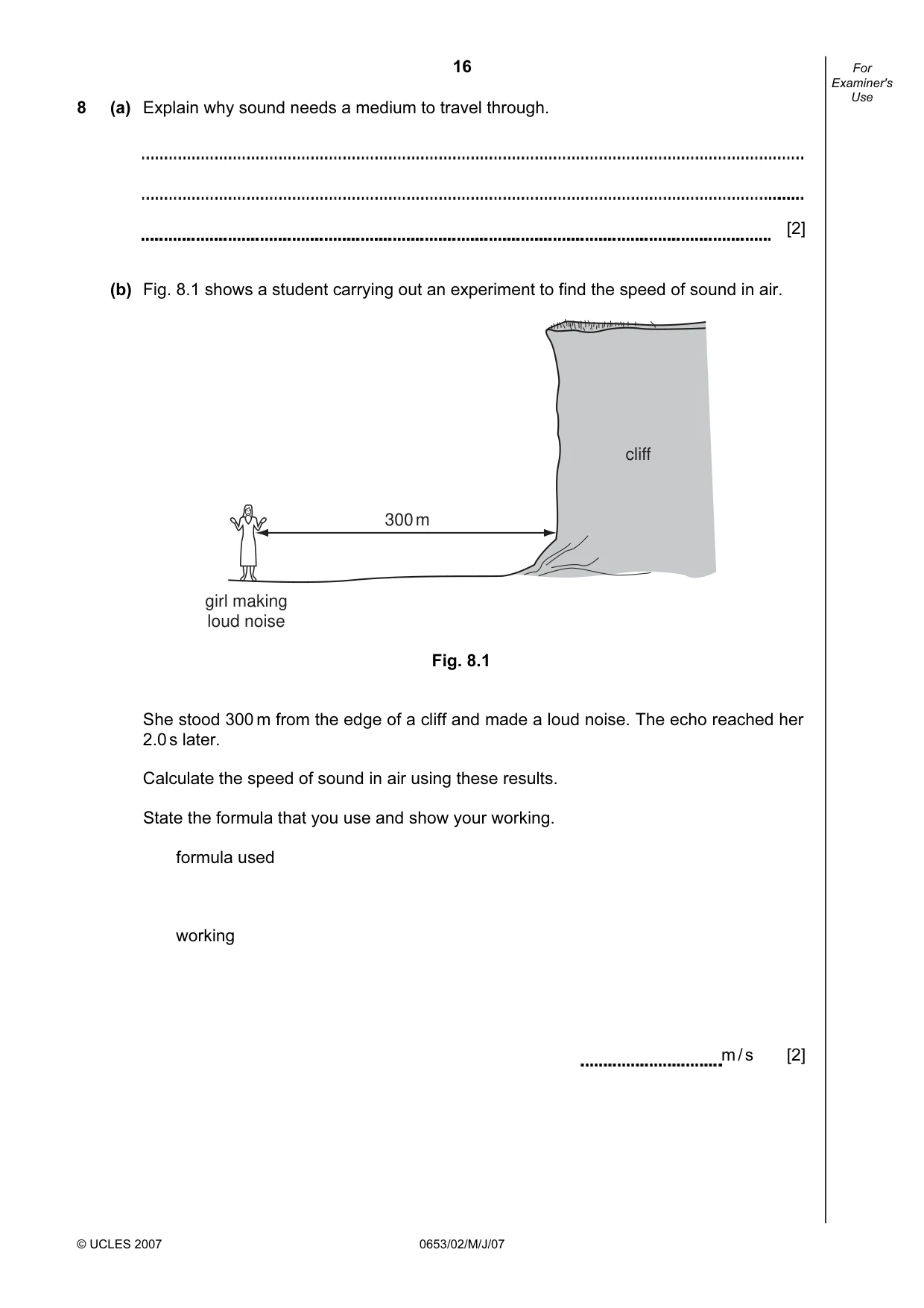 Cambridge IGCSE Science - Combined 0653 2007 May/June Paper 2 · Variant 1 question paper, page 16 of 20