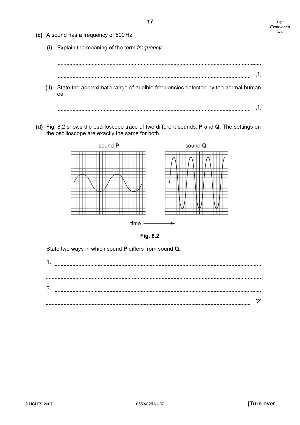 Cambridge IGCSE Science - Combined 0653 2007 May/June Paper 2 · Variant 1 question paper, page 17 of 20