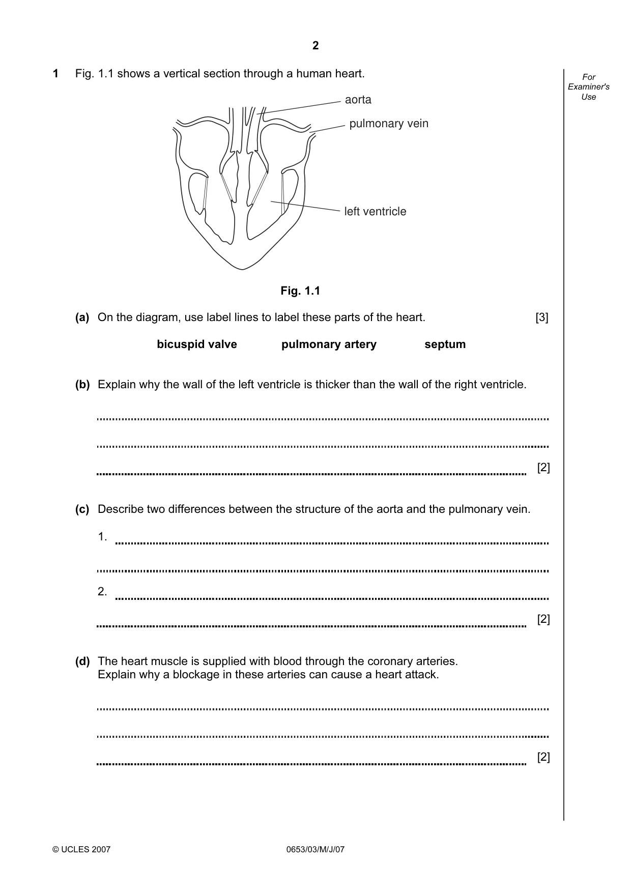 Cambridge IGCSE Science - Combined 0653 2007 May/June Paper 3 · Variant 1 question paper, page 2 of 16
