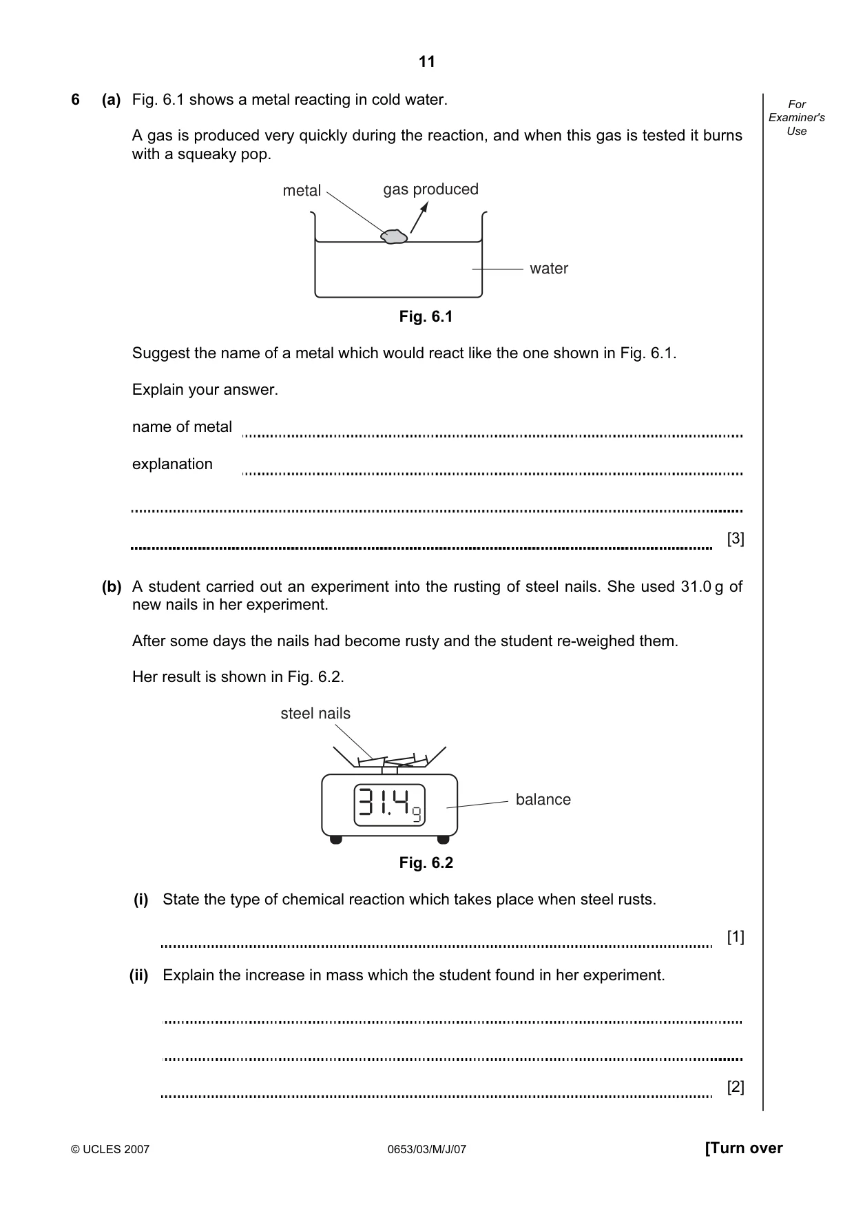 Cambridge IGCSE Science - Combined 0653 2007 May/June Paper 3 · Variant 1 question paper, page 11 of 16