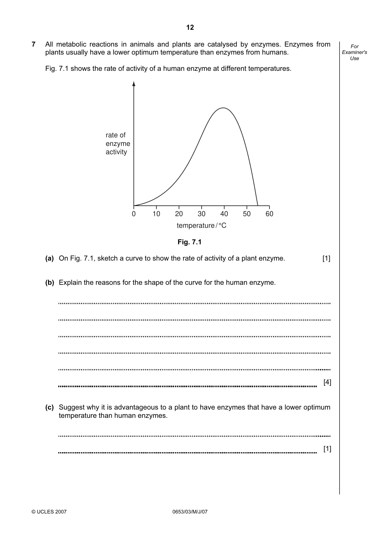 Cambridge IGCSE Science - Combined 0653 2007 May/June Paper 3 · Variant 1 question paper, page 12 of 16