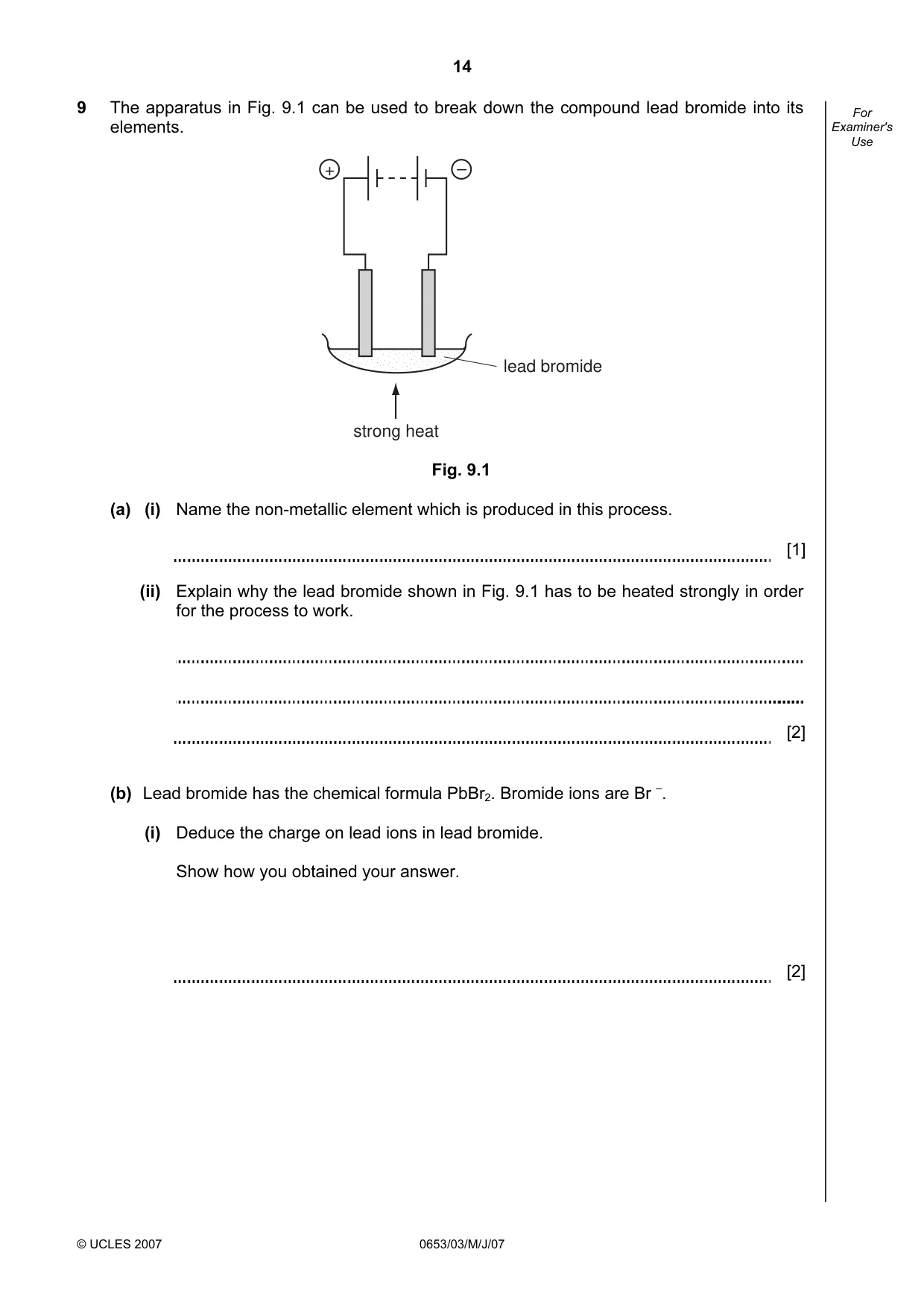 Cambridge IGCSE Science - Combined 0653 2007 May/June Paper 3 · Variant 1 question paper, page 14 of 16