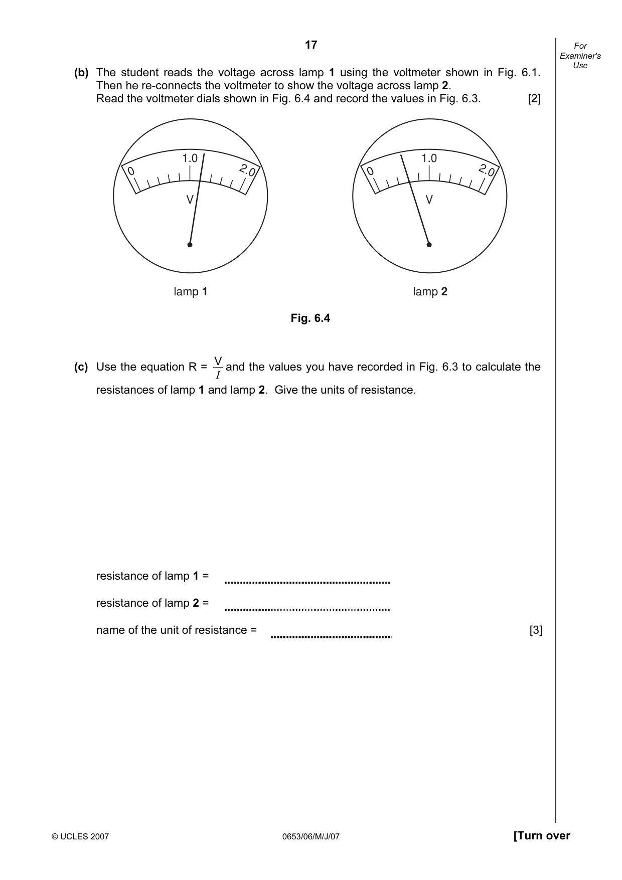 Cambridge IGCSE Science - Combined 0653 2007 May/June Paper 6 · Variant 1 question paper, page 17 of 20